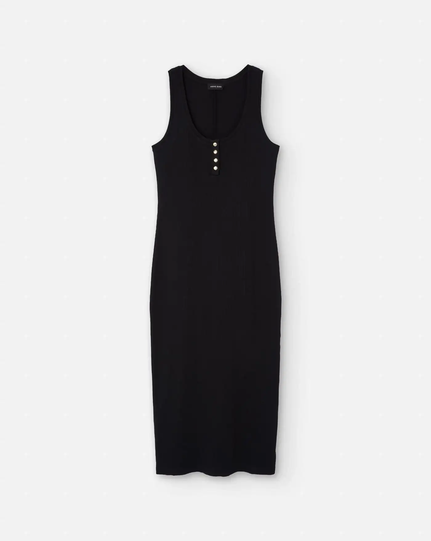 alessia tank midi dress-black