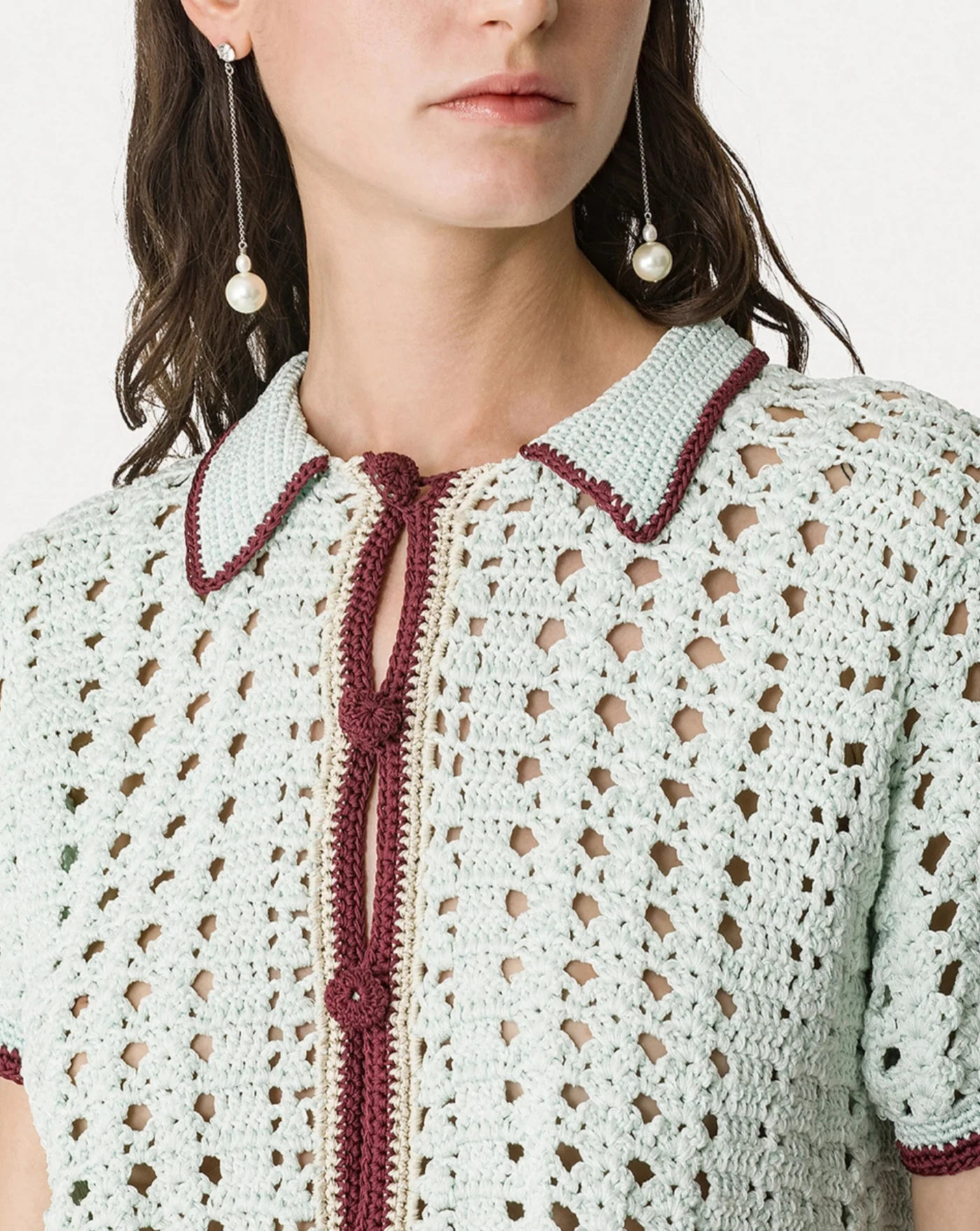 Blusa Forte Forte Cable Luxe Handmade Crochet Polo Shirt - Image 4