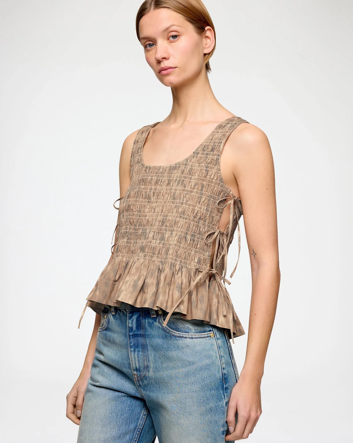 Blusa Ganni Smock Top in Printed Stretch - Image 2
