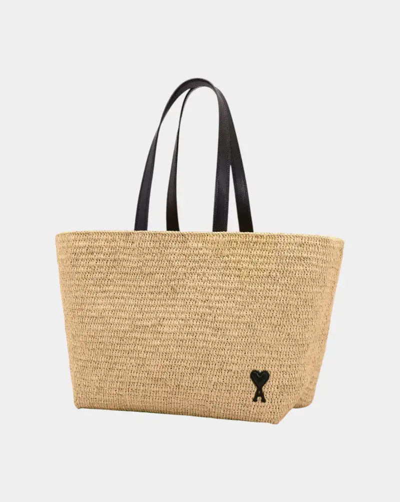 Bolso Ami Paris Ami de Coeur Rafia Tote Bag - Image 3