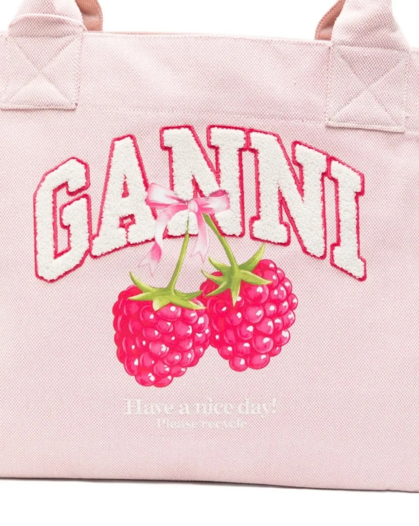 Bolso Ganni Medium Trapeze Shopper Raspberry Print - Image 3