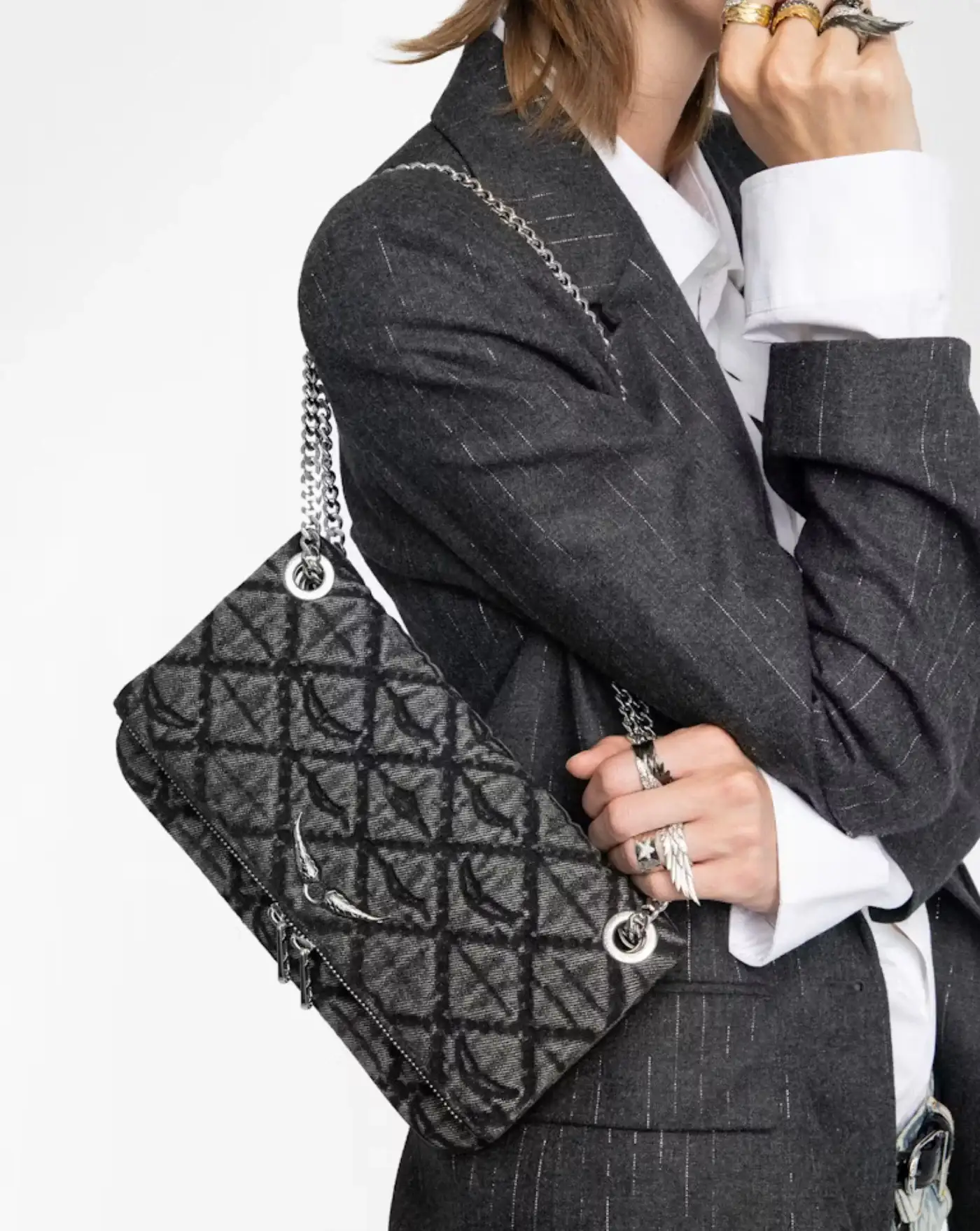 Bolso Zadig & Voltaire Rocky II Denim Monogram - Image 6