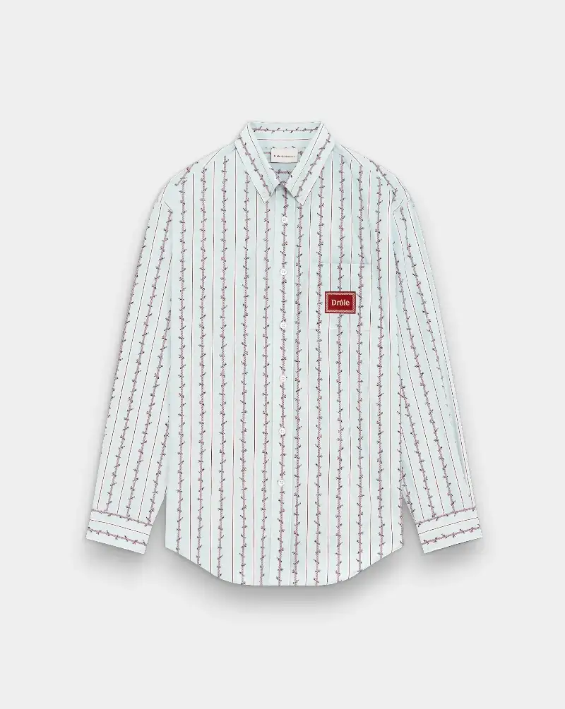 Camisa Drole de Monsieur La Chemise Fleurs Tressees