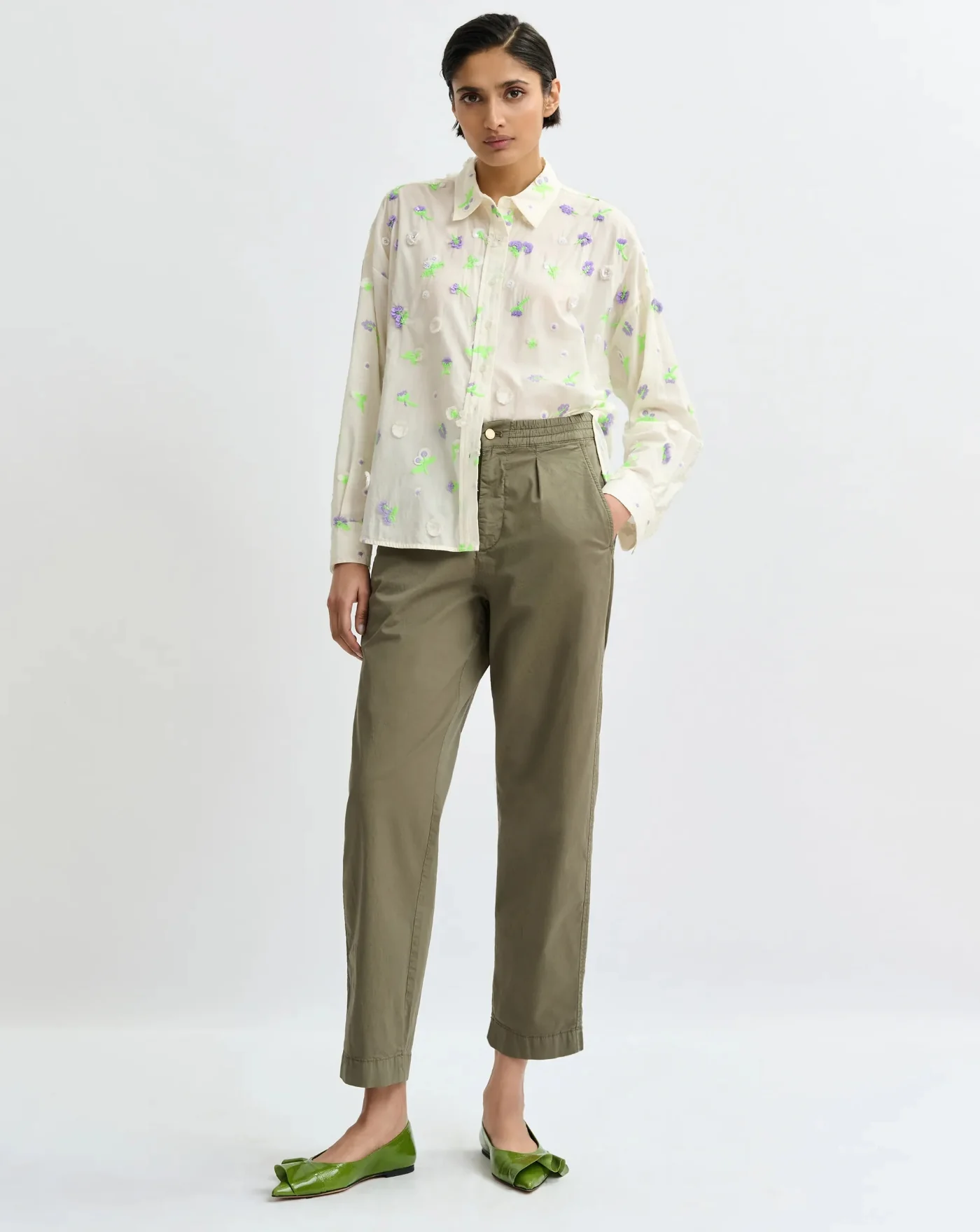 Camisa Essentiel Antwerp Jimena Embroidered Boxy Shirt - Image 4