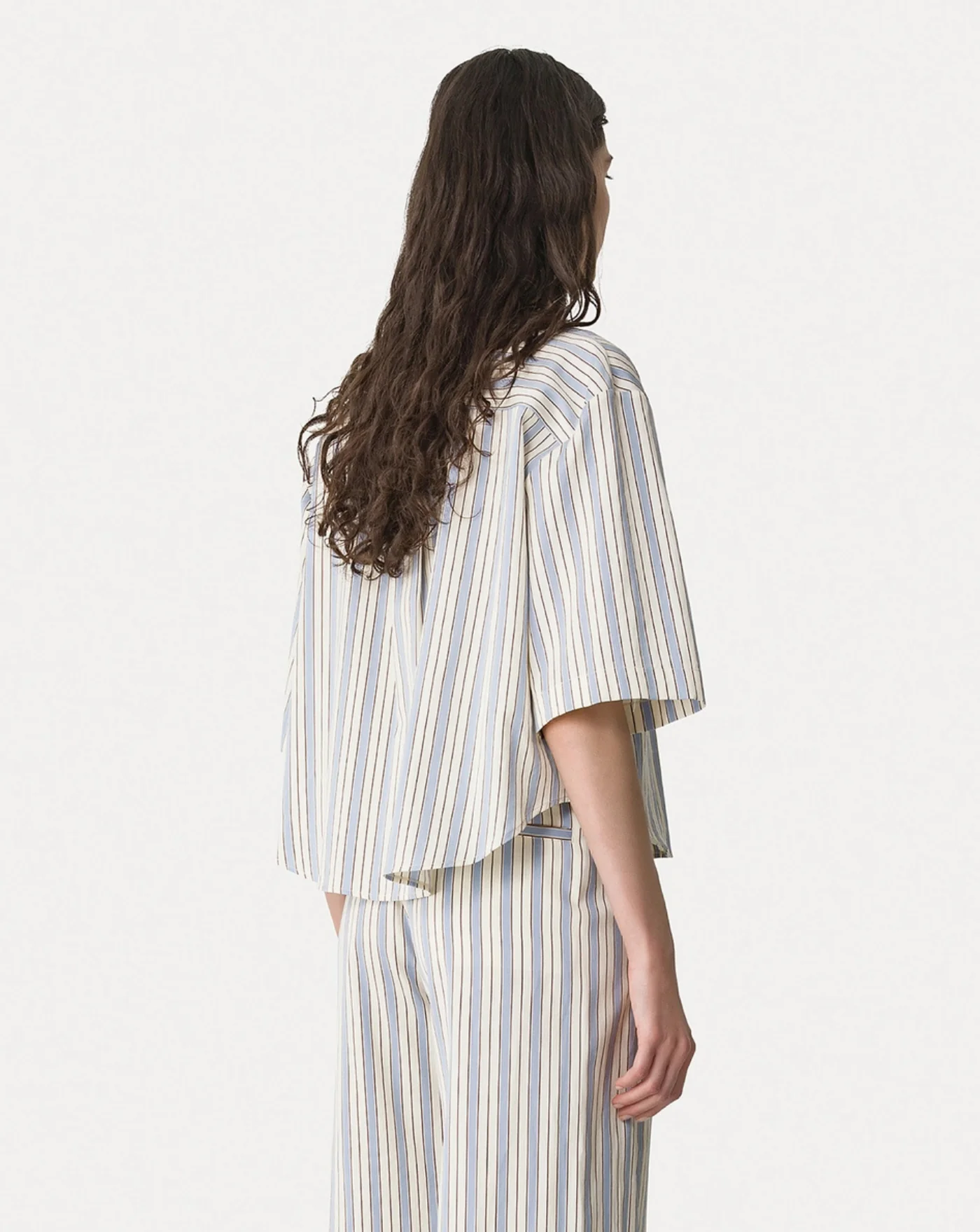 Camisa Forte Forte Sleeved Pinstripe Shirt - Image 3