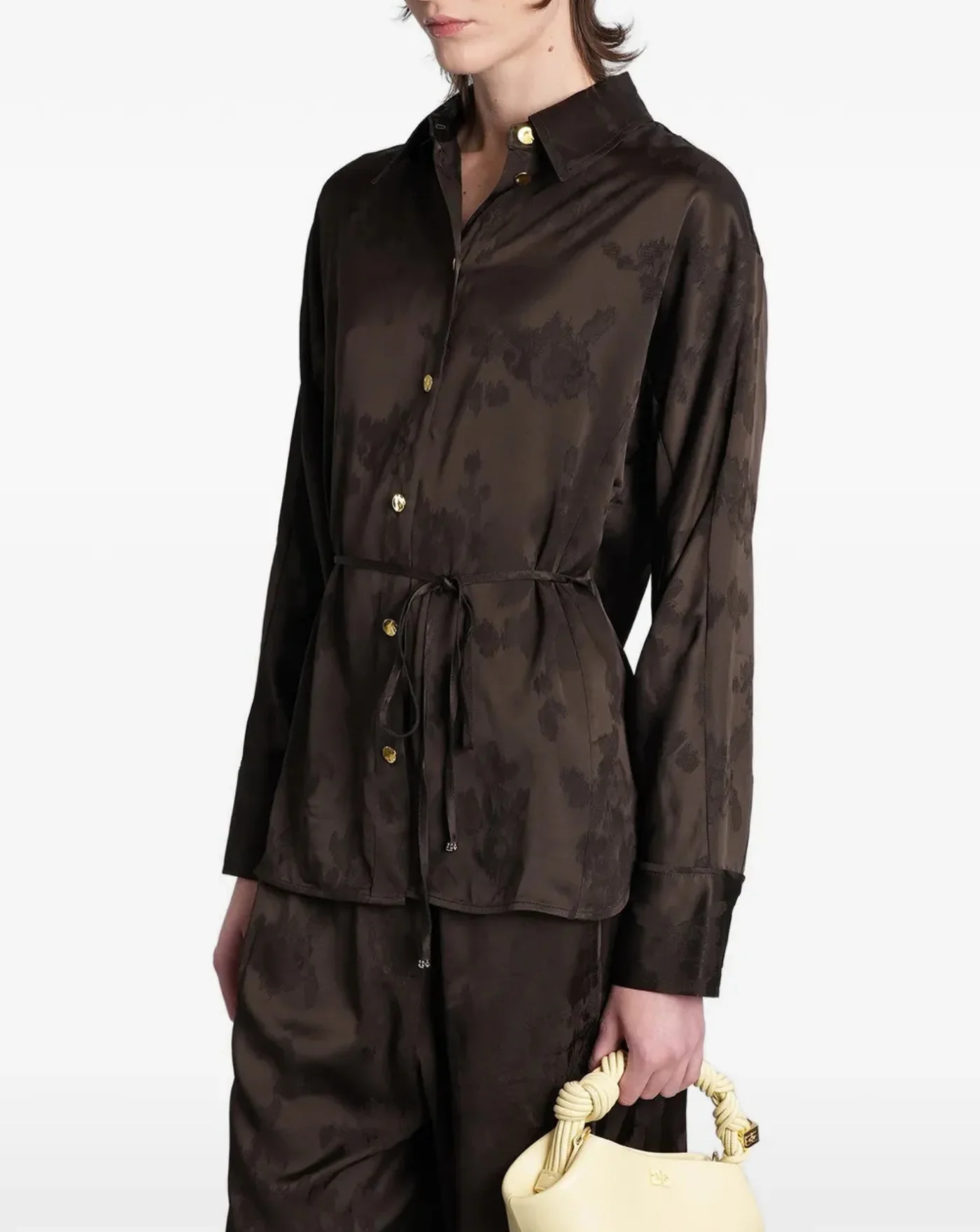 Camisa Ganni Fluid Satin Jacquard - Image 4