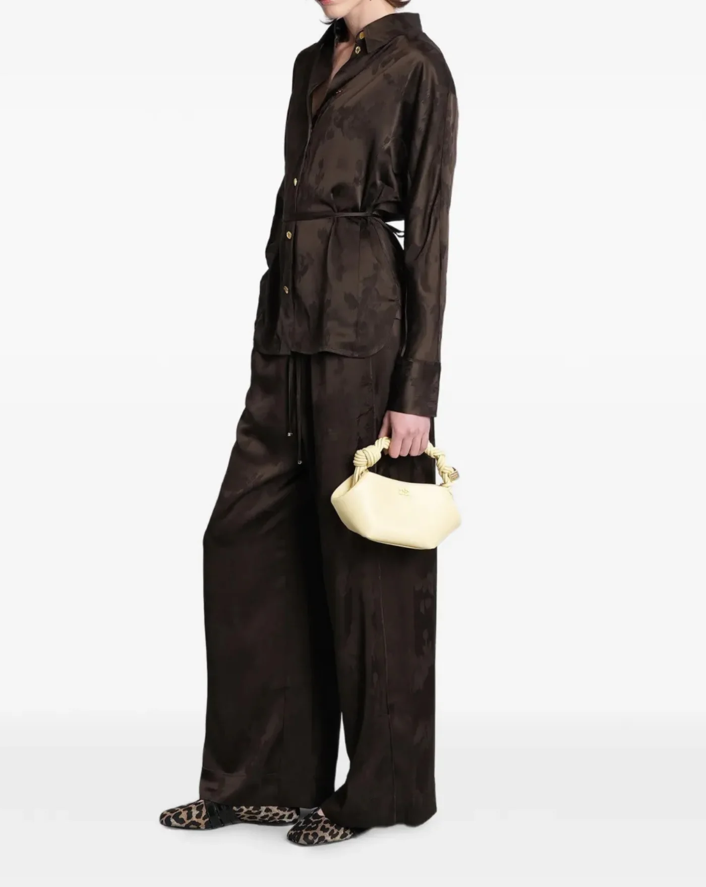 Camisa Ganni Fluid Satin Jacquard - Image 5