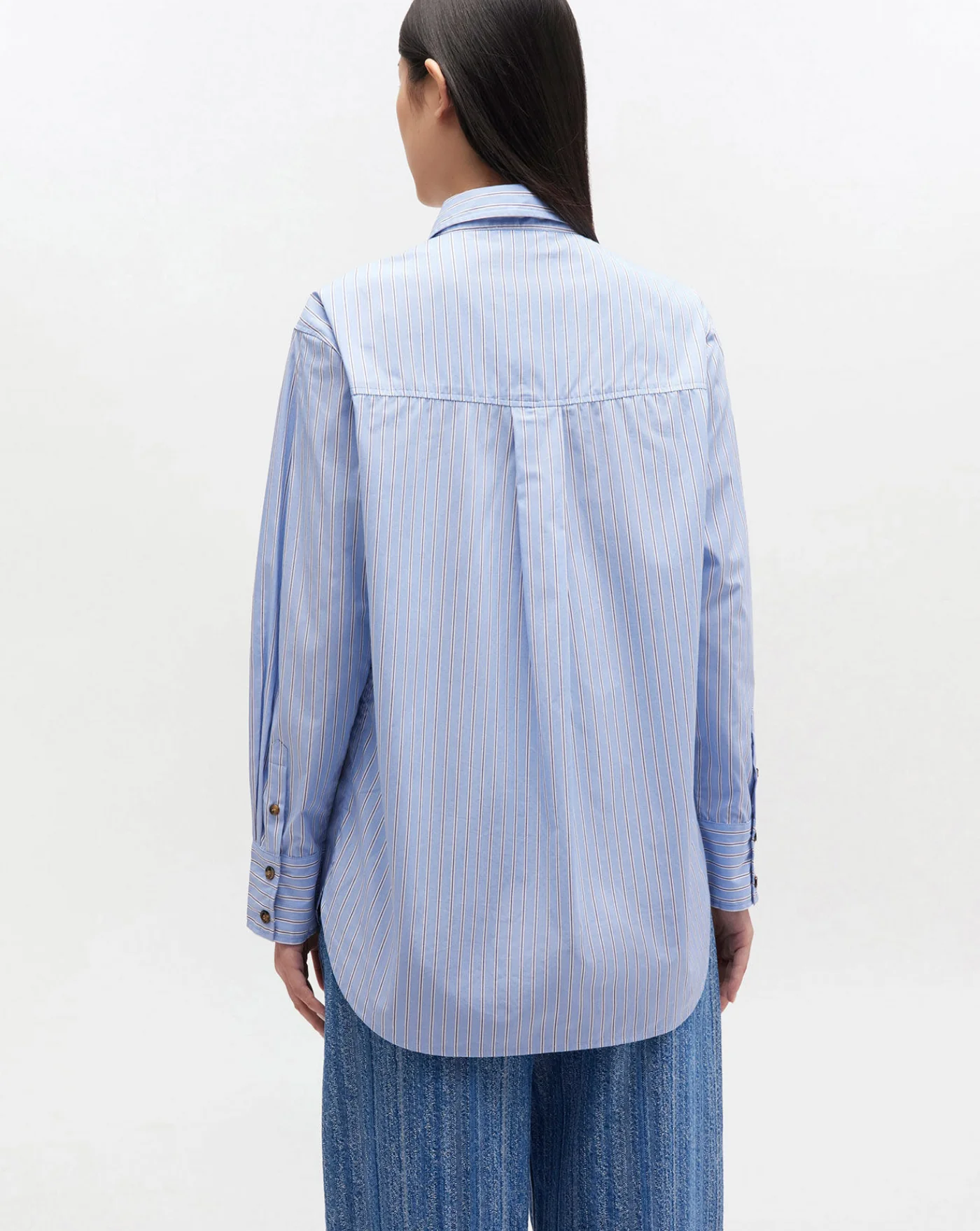 Camisa Ganni Stripe Cotton Oversized Shirt - Image 3