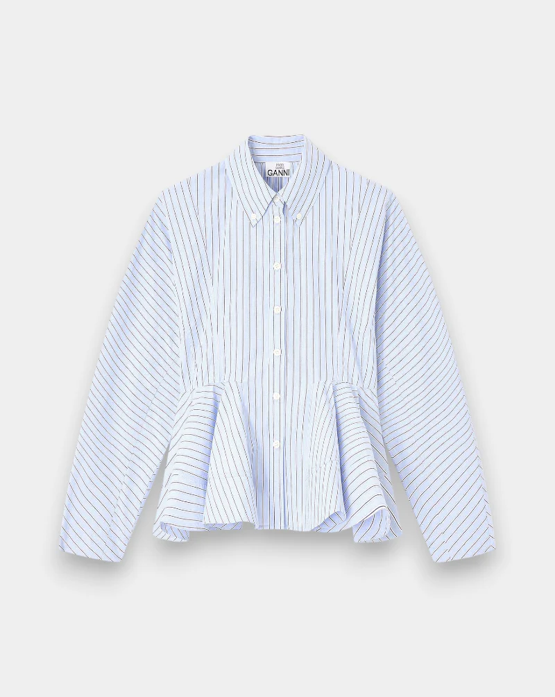 Camisa Ganni Stripe Peplum Shirt