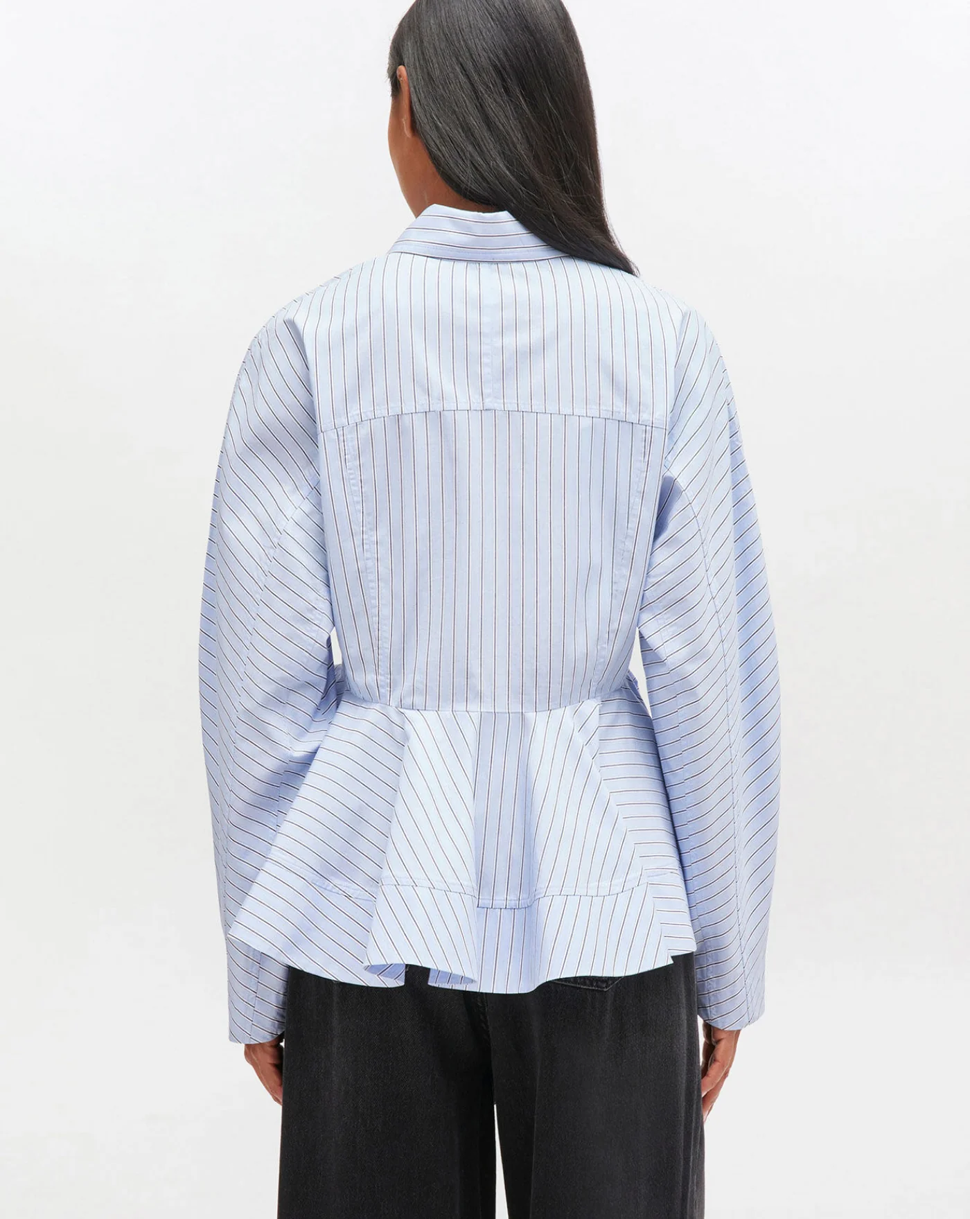 Camisa Ganni Stripe Peplum Shirt - Image 3