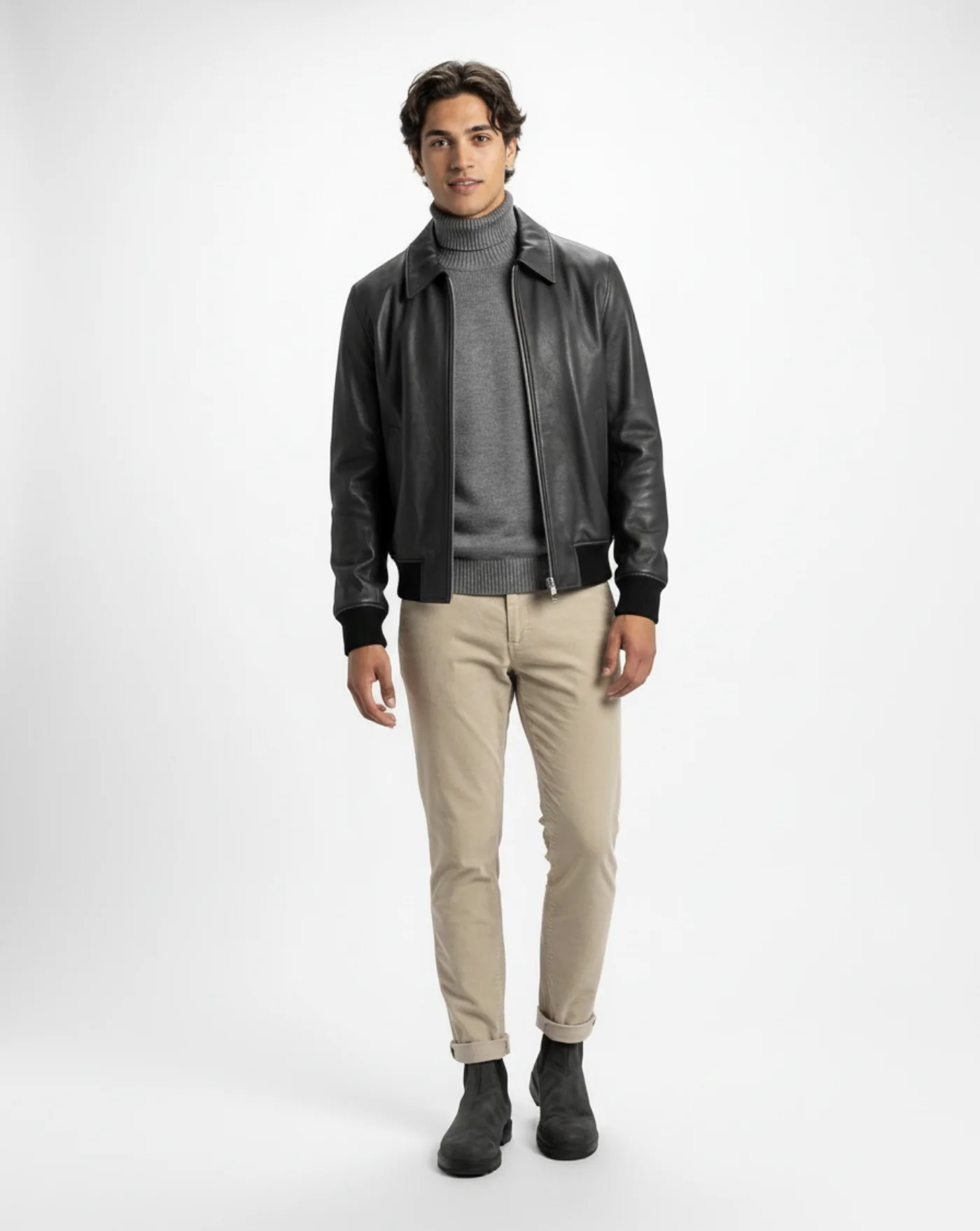 Chaqueta Ami Paris Leather Zipped - Image 3