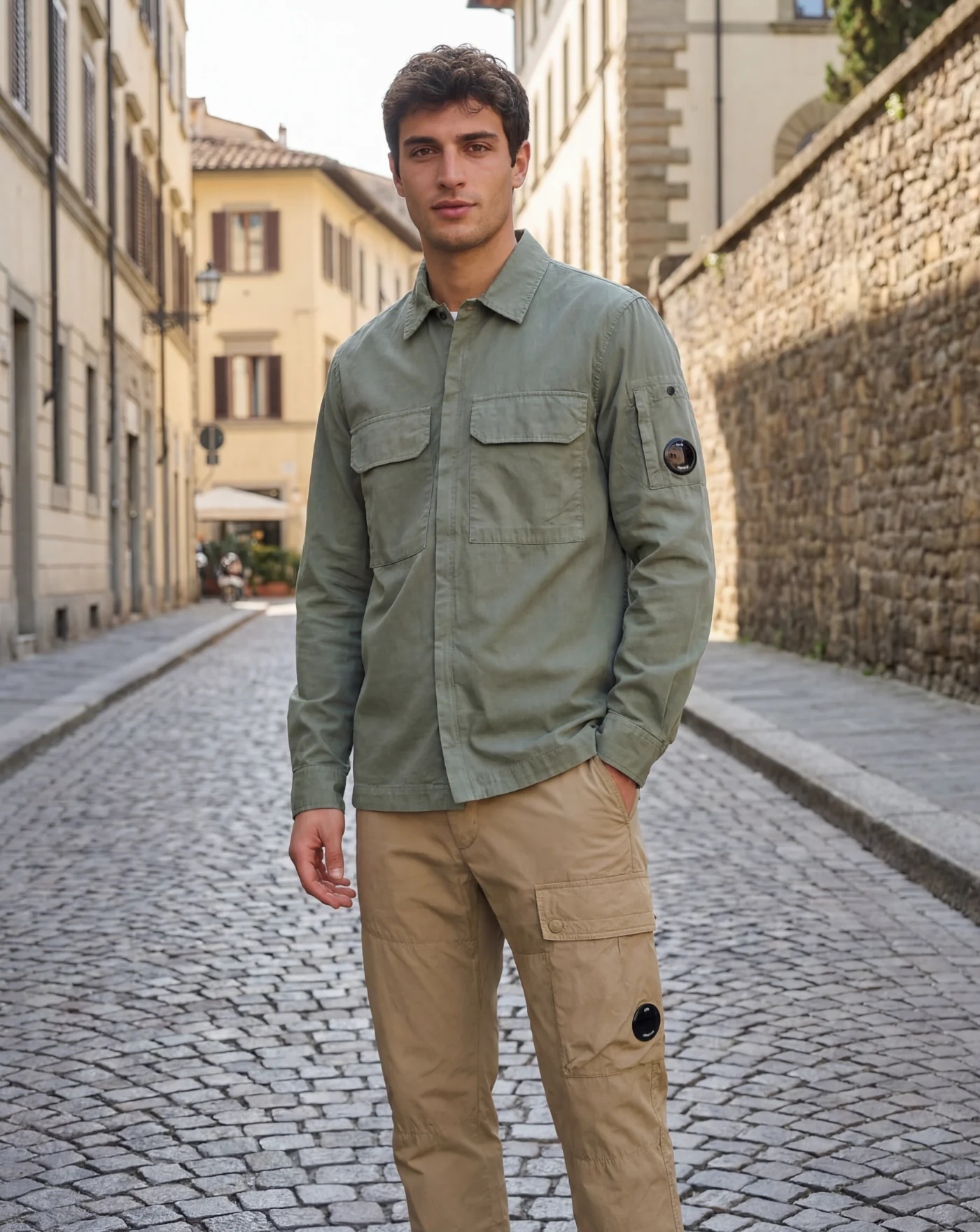 Chaqueta C.P. Company Overshirt Beige - Image 3