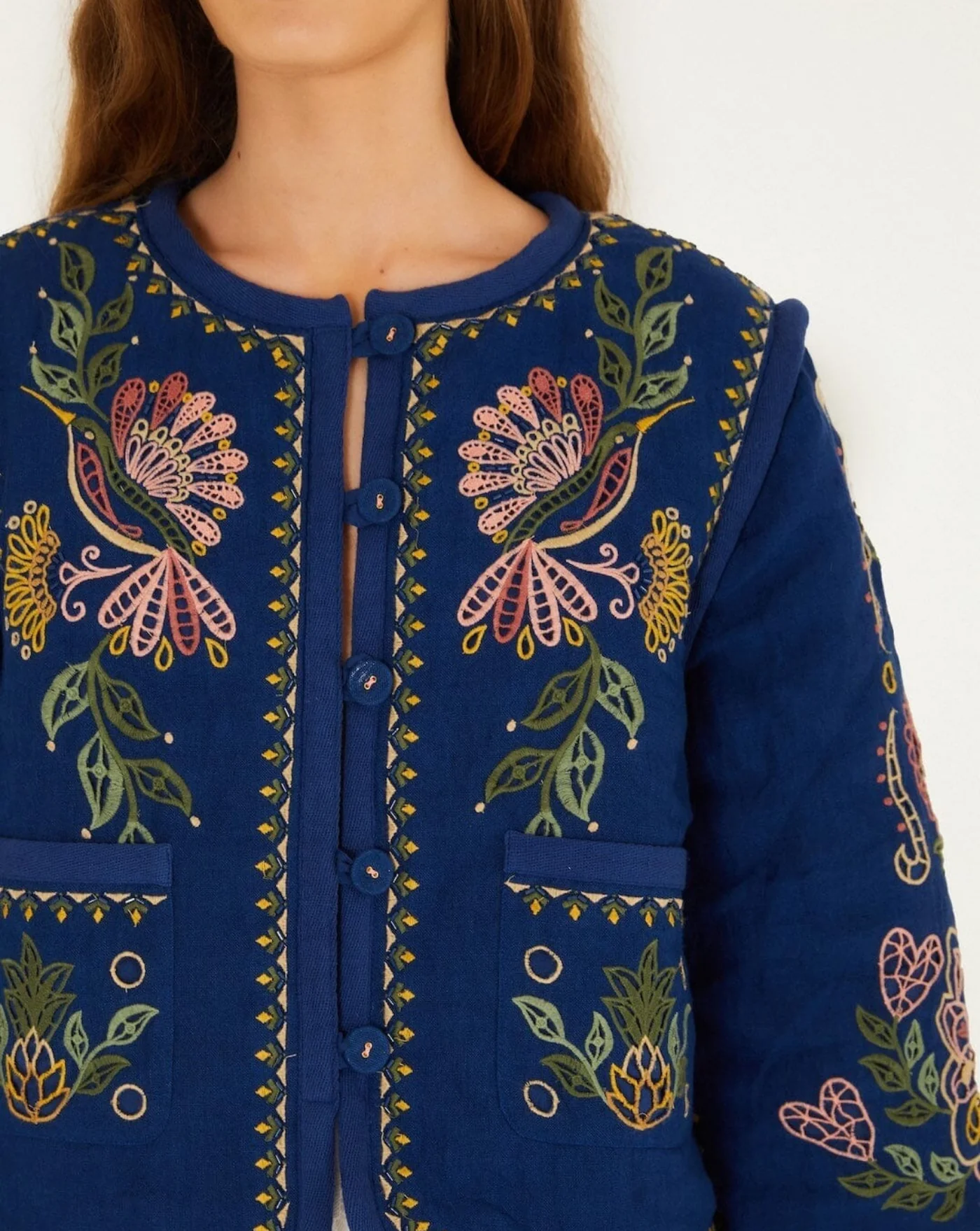 Chaqueta Farm Rio Embroidered Pockets Richelieu Jacket - Image 4