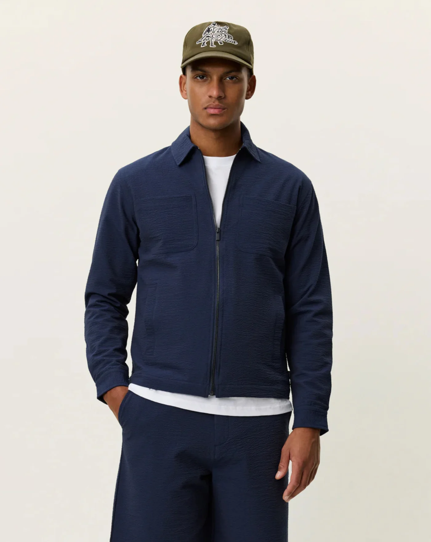 Chaqueta Les Deux Marseille Seersucker Zipper Jacket - Image 3