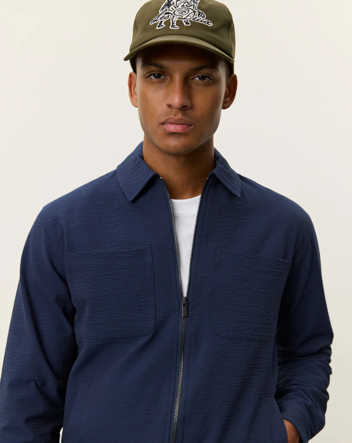Chaqueta Les Deux Marseille Seersucker Zipper Jacket - Image 5