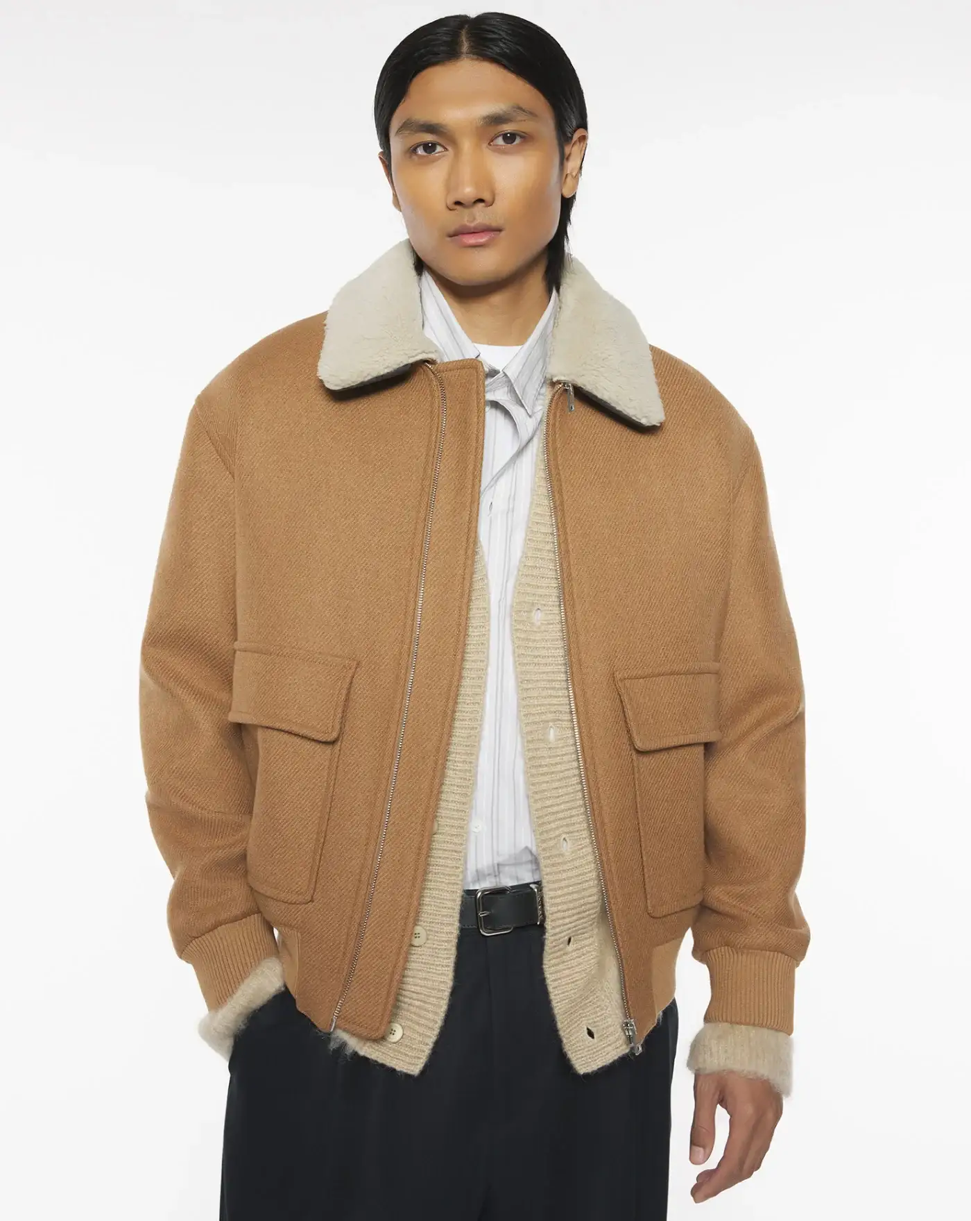 Chaqueta Maison Kitsune Shearling Collar Jacket - Image 3