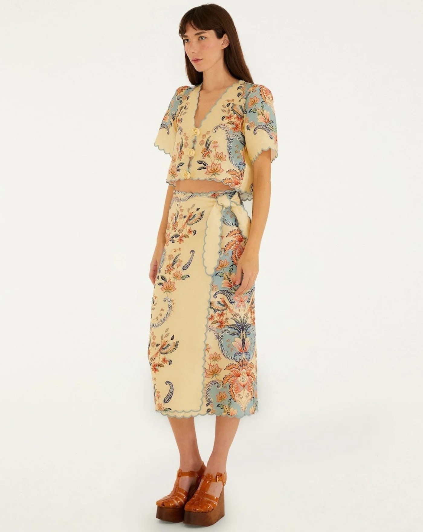 Falda Farm Rio Boho Beauty Butter Midi Skirt - Image 4