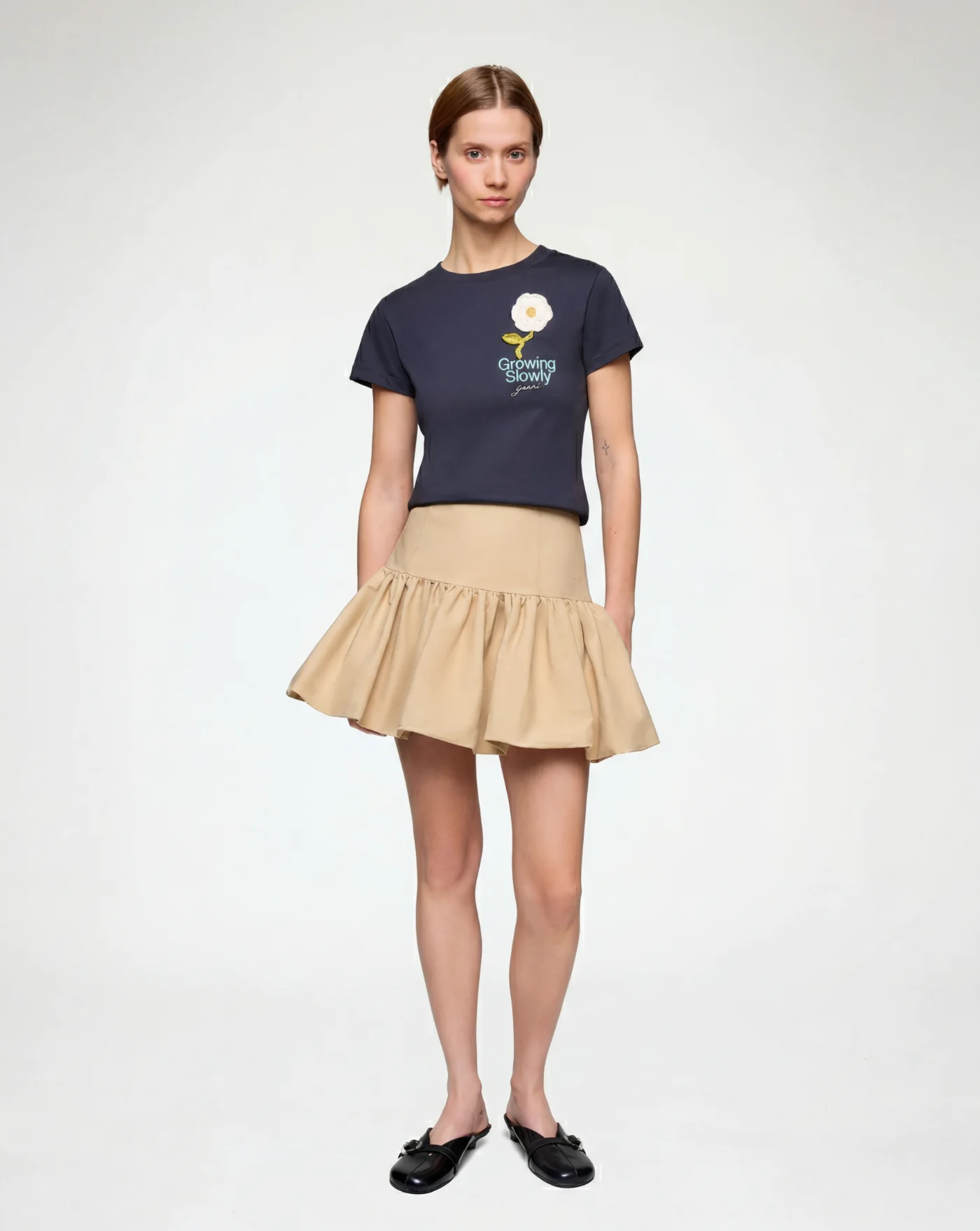 Falda Ganni Double Cotton Mini Skirt - Image 4