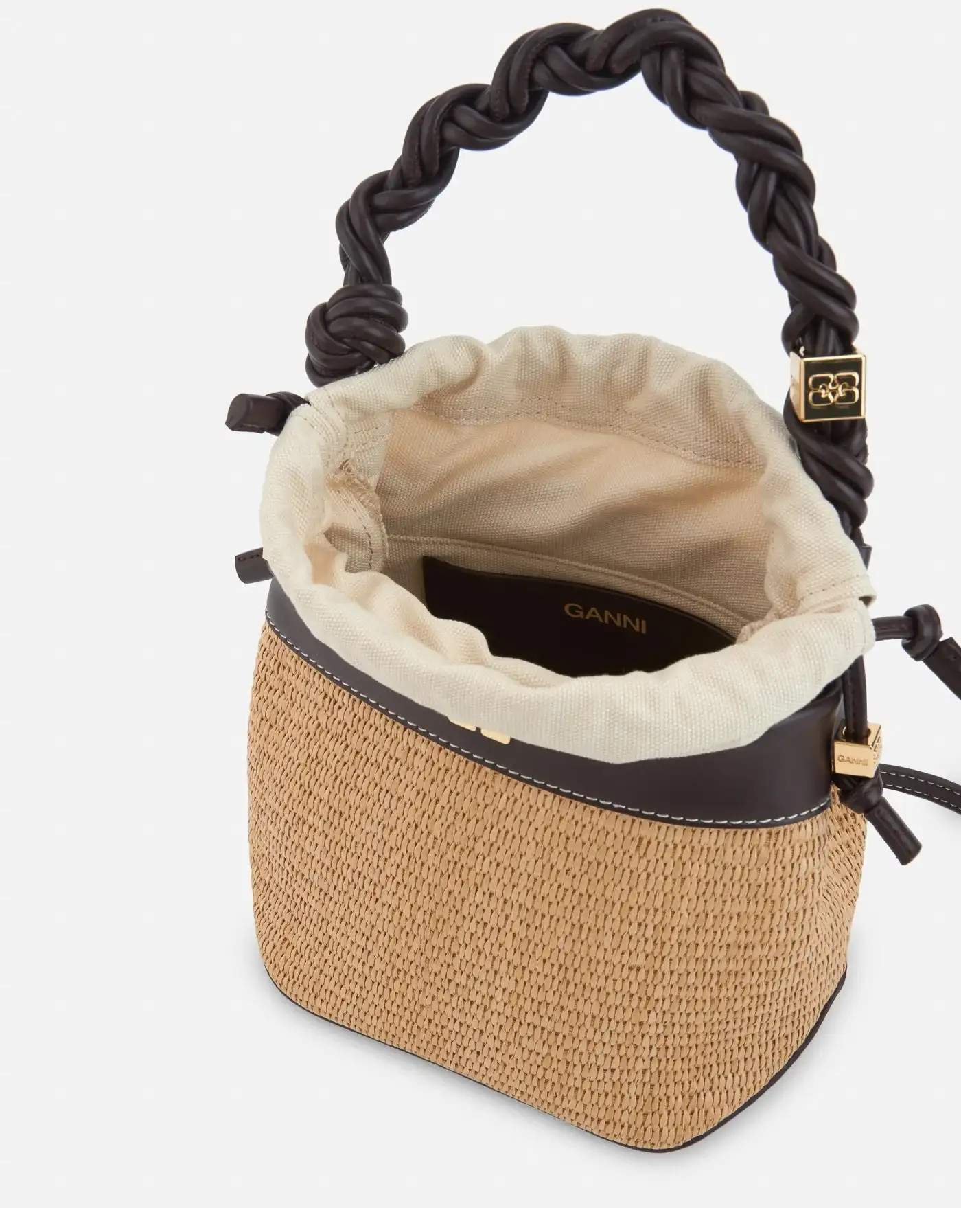 Bolso Ganni Bou Bucket Bag Raffia - Image 7