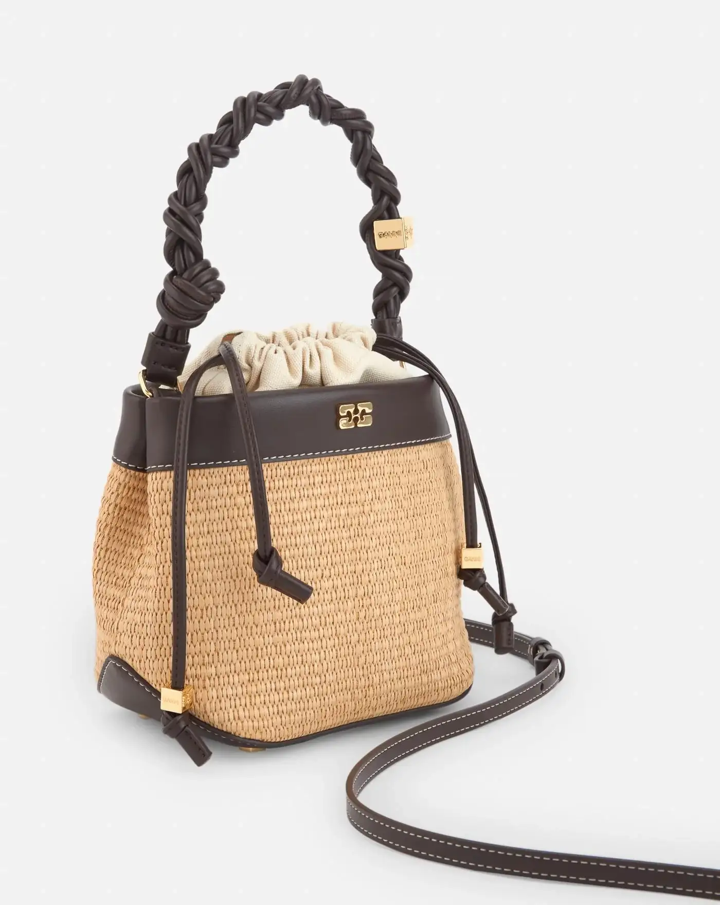 Bolso Ganni Bou Bucket Bag Raffia - Image 8