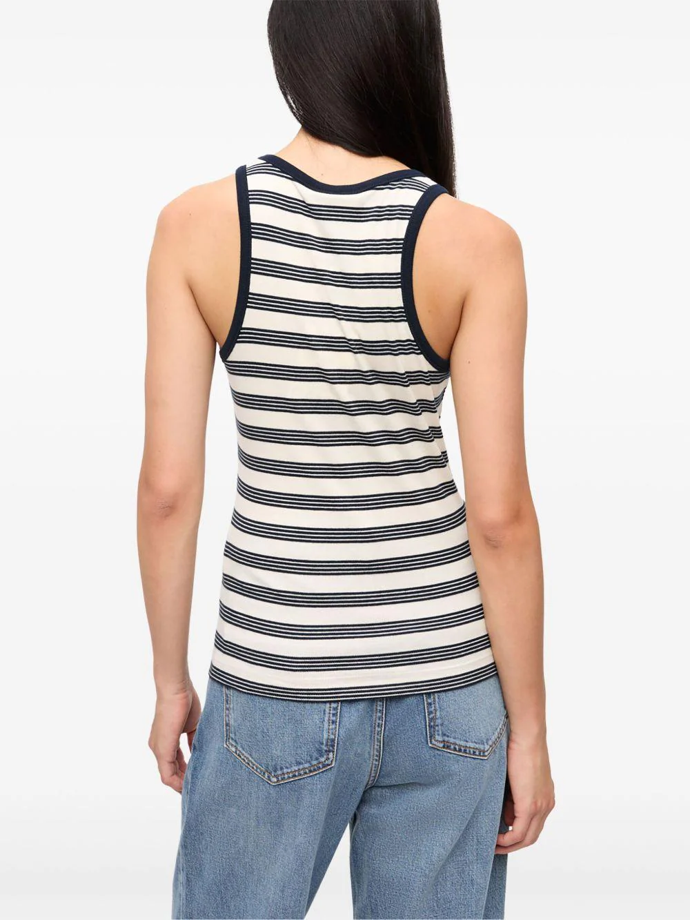 Top Ganni Striped Soft Cotton Rib Tank Top - Image 5