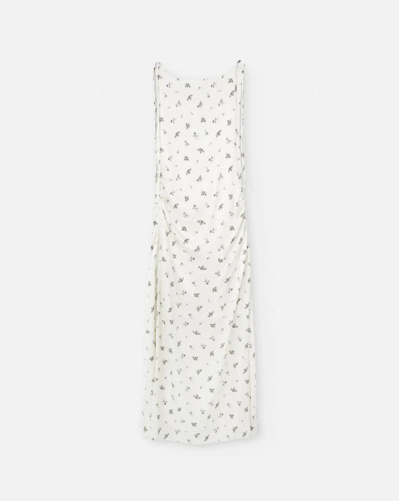 Vestido Ganni Printed Satin Gathered Long Dress - Image 11