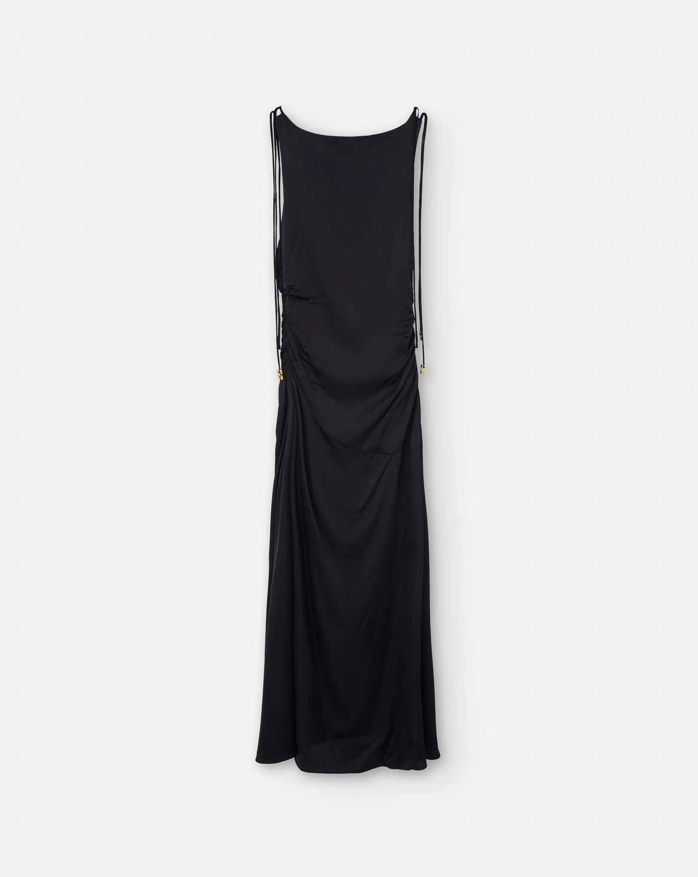 Vestido Ganni Solid Satin Gathered Long Dress - Image 2
