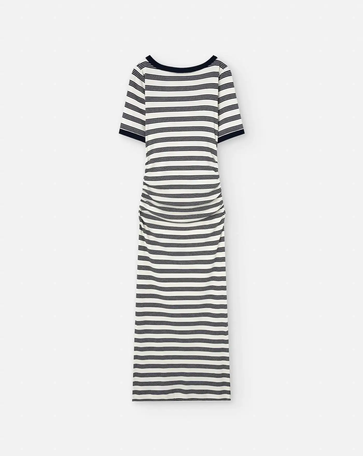 Vestido Ganni Striped Soft Cotton Rib Short Sleeve Dress - Image 11