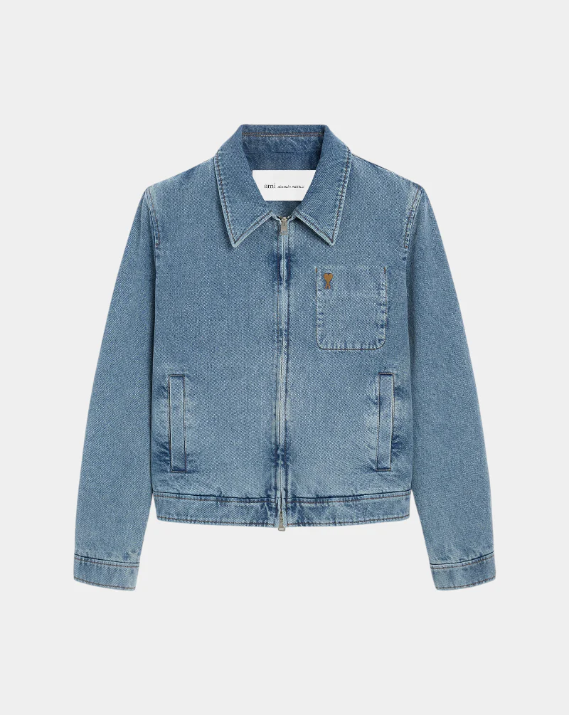 Chaqueta Ami Paris Contrasted Ami de Coeur ZIpped