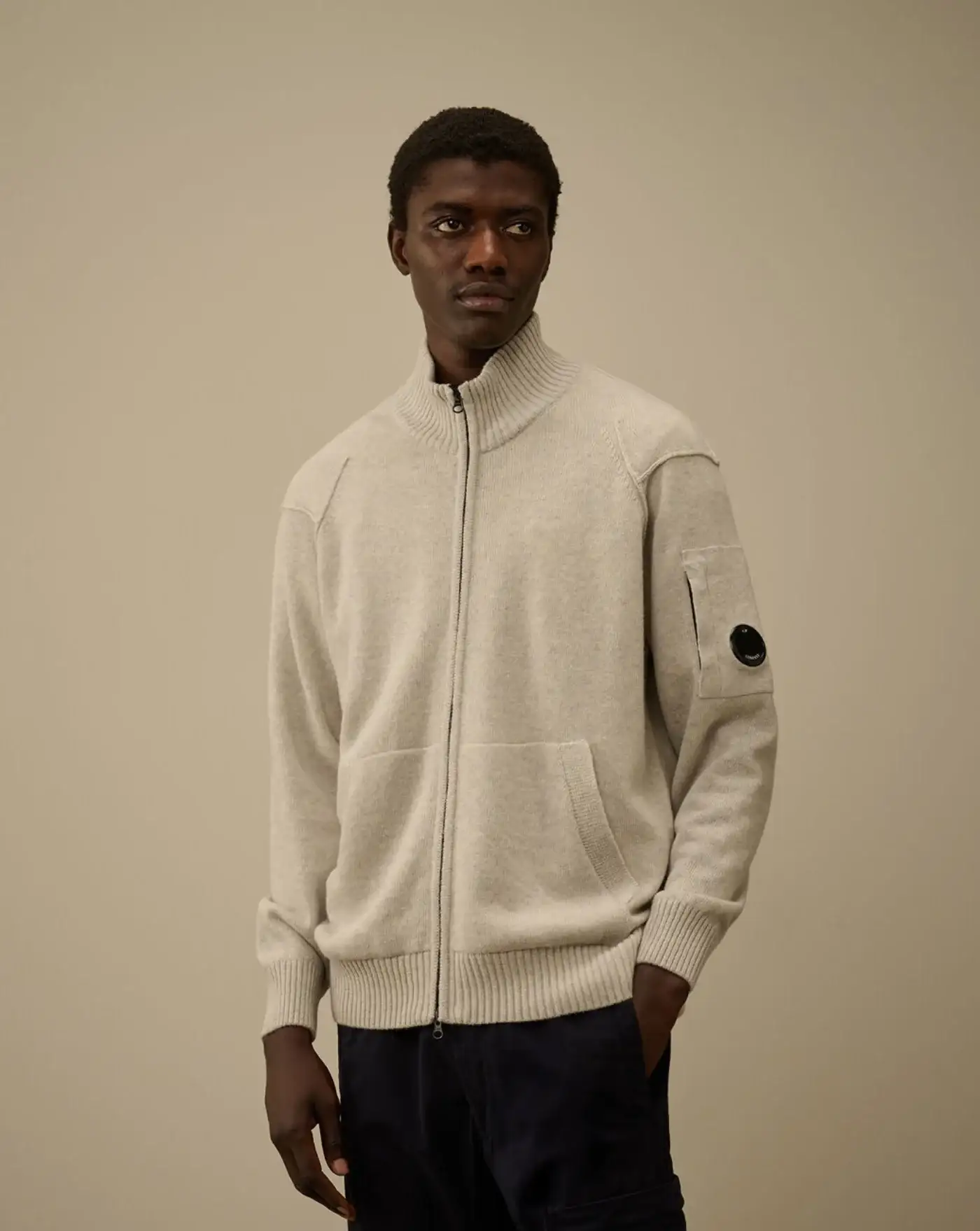 Jersey C.P. Company Lambswool GRS Full Zip Sweater - Image 2