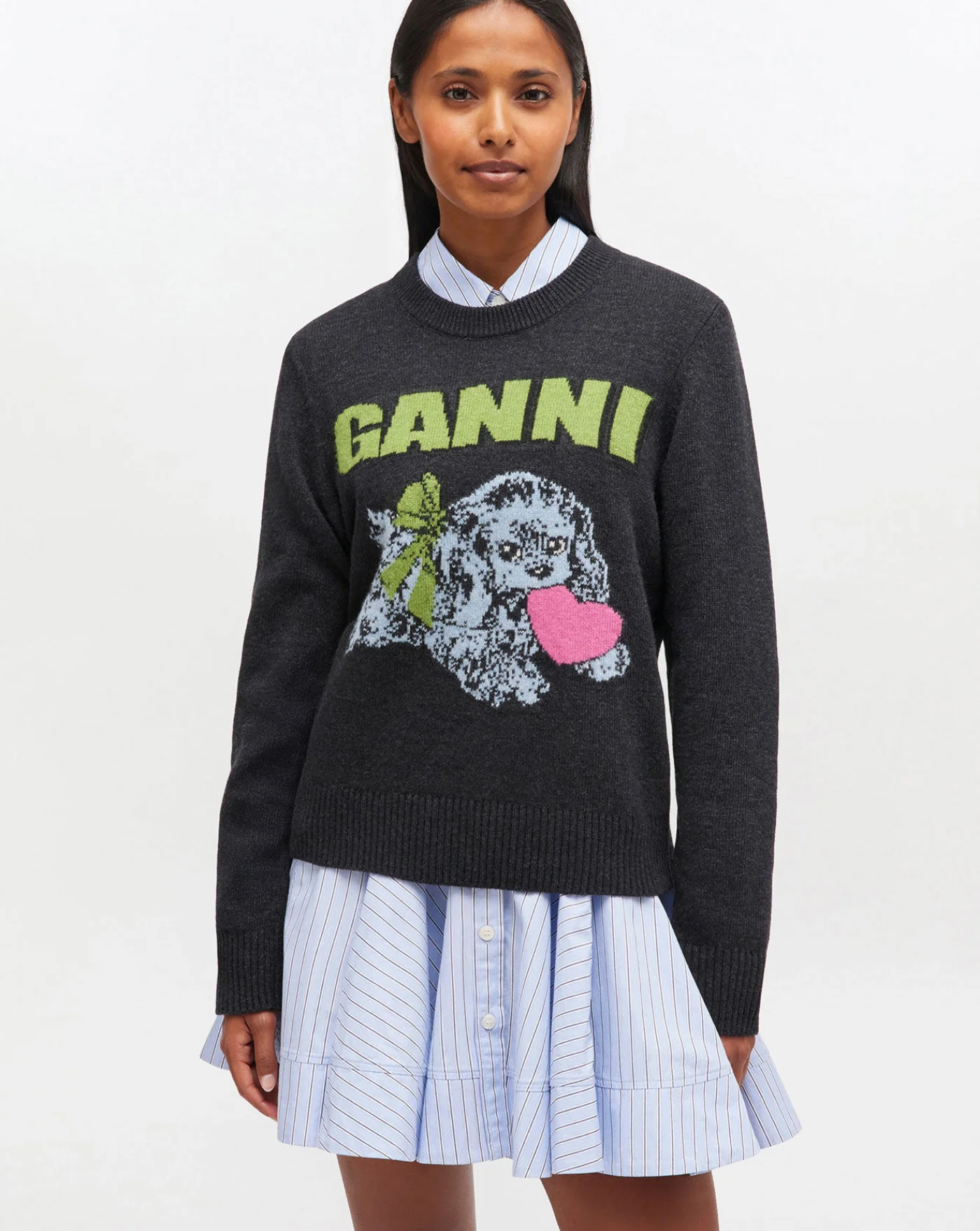 Jersey Ganni Graphic Wool Mix Puppy Love - Image 2