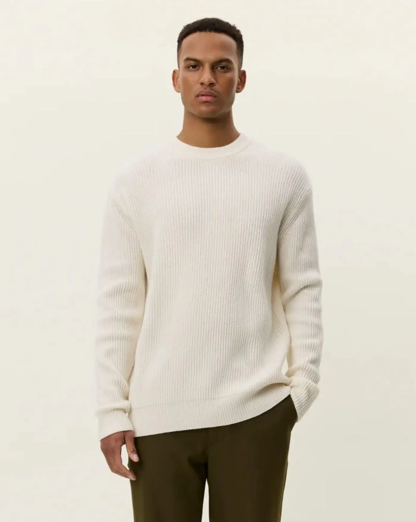 Jersey Les Deux Eddie Wool Rib Crewneck Knit - Image 3