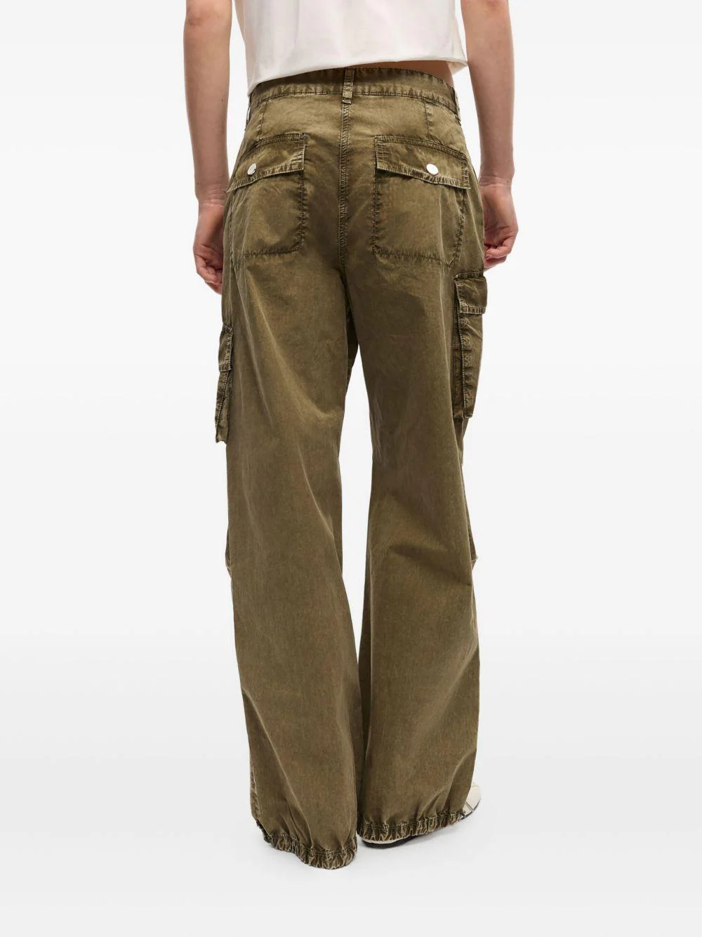 Pantalon Ganni Washed Cotton Twill Pants - Image 6