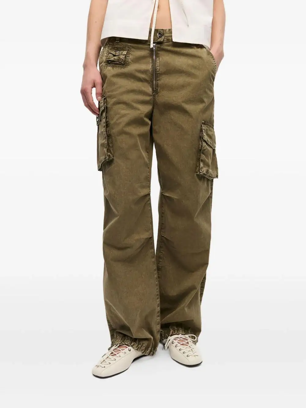 Pantalon Ganni Washed Cotton Twill Pants - Image 9