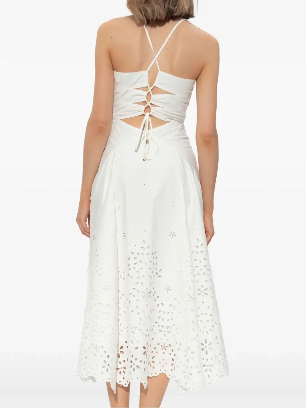 Vestido Self Portrait Cotton Embroidered Mini Dress - Image 5