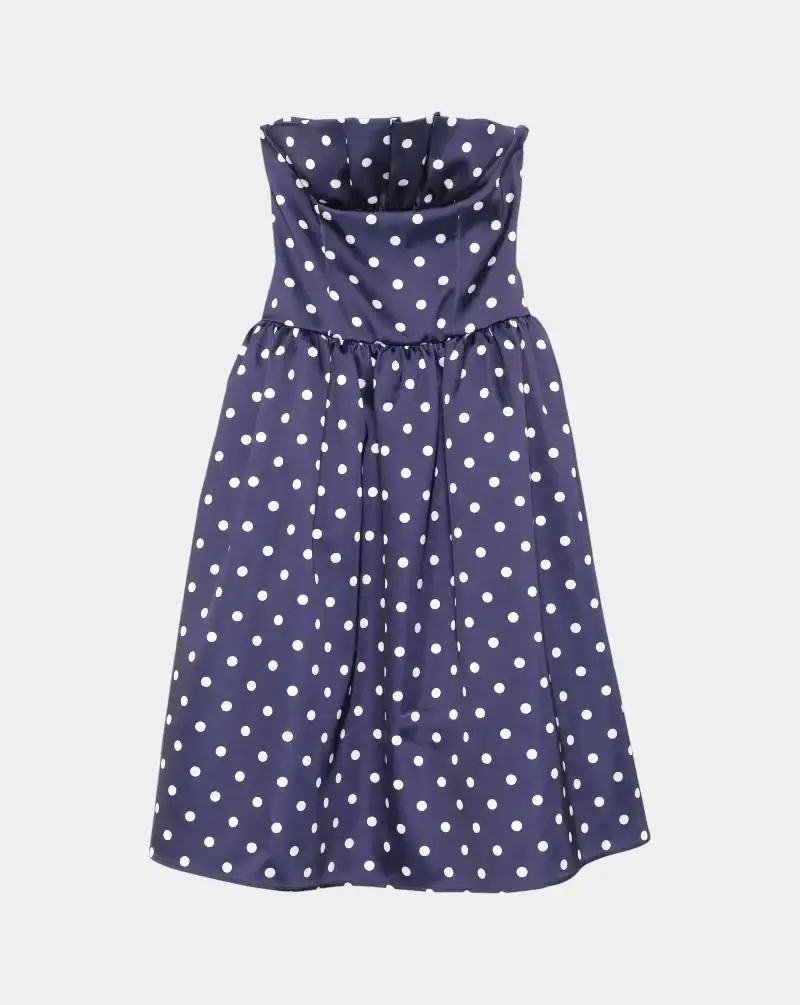 Vestido Self Portrait Polka Dot Satin Mini Dress