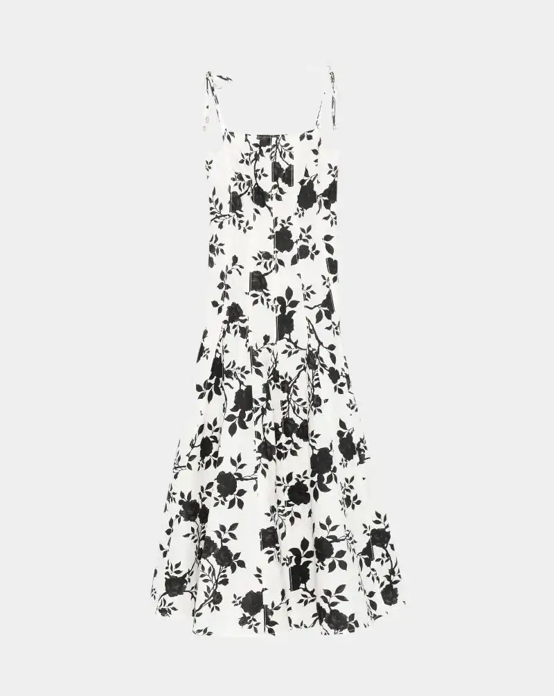 Vestido Self Portrait Print Linen