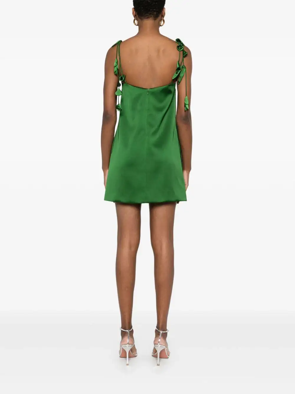 Vestido Self Portrait Satin Flower Mini Dress - Image 3