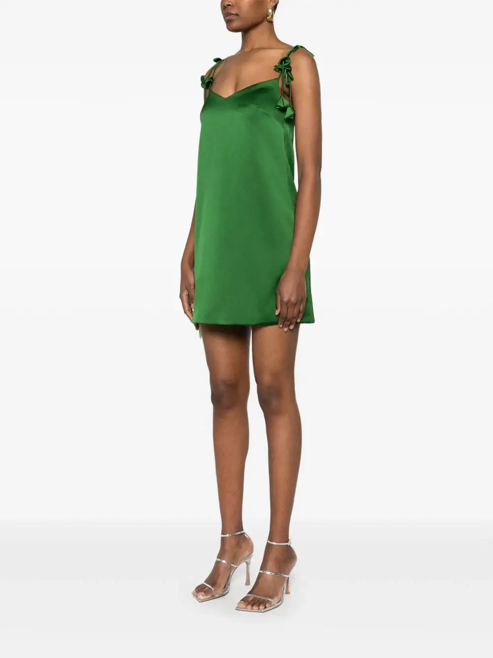 Vestido Self Portrait Satin Flower Mini Dress - Image 6
