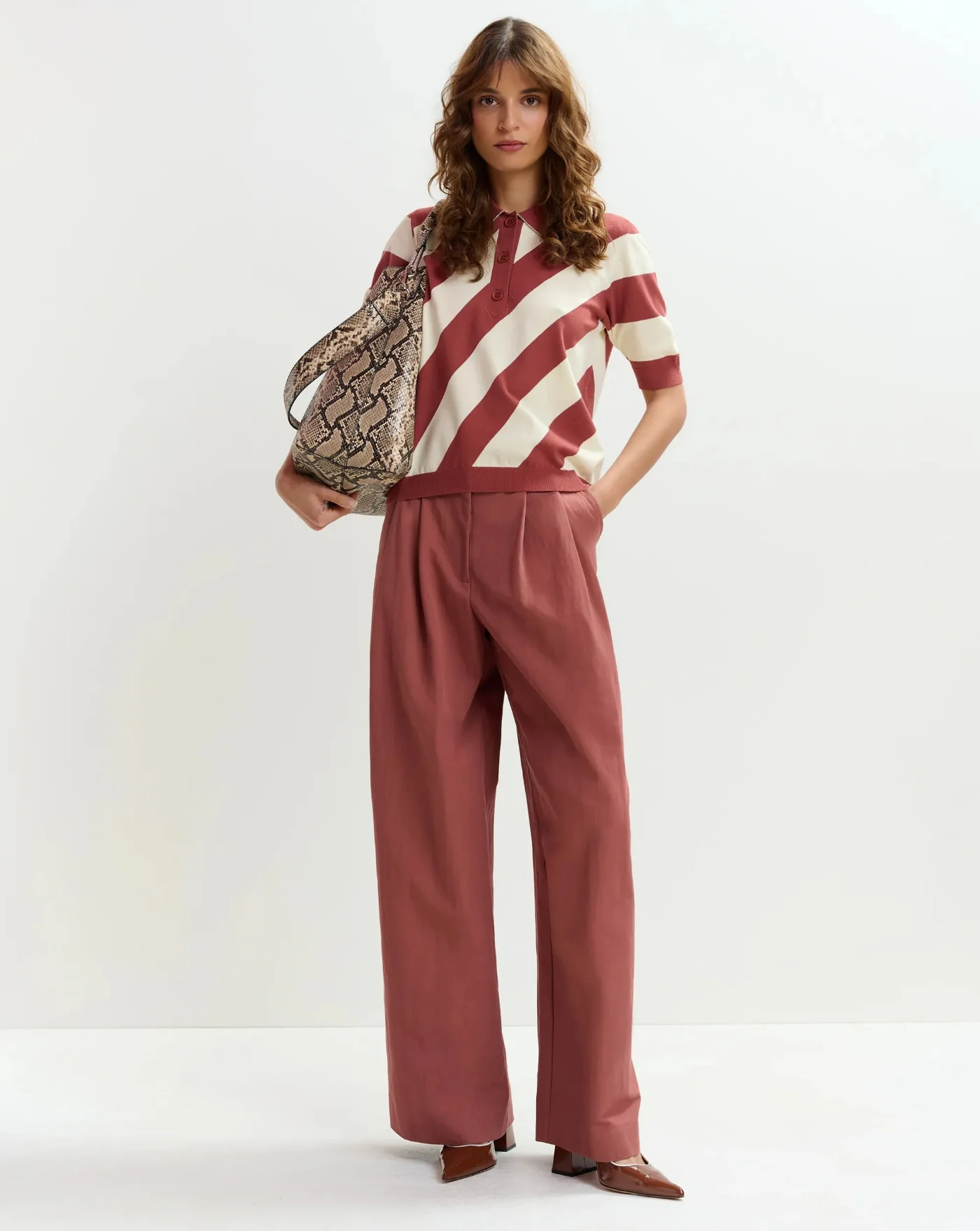 Top Essentiel Antwerp Joram Striped Knit Polo - Image 5