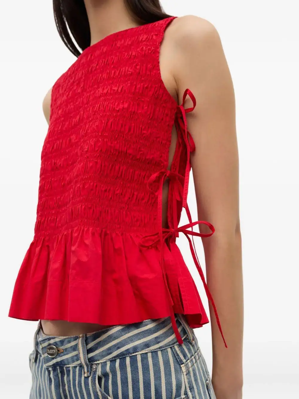 Top Ganni Cotton Poplin Smock - Image 8