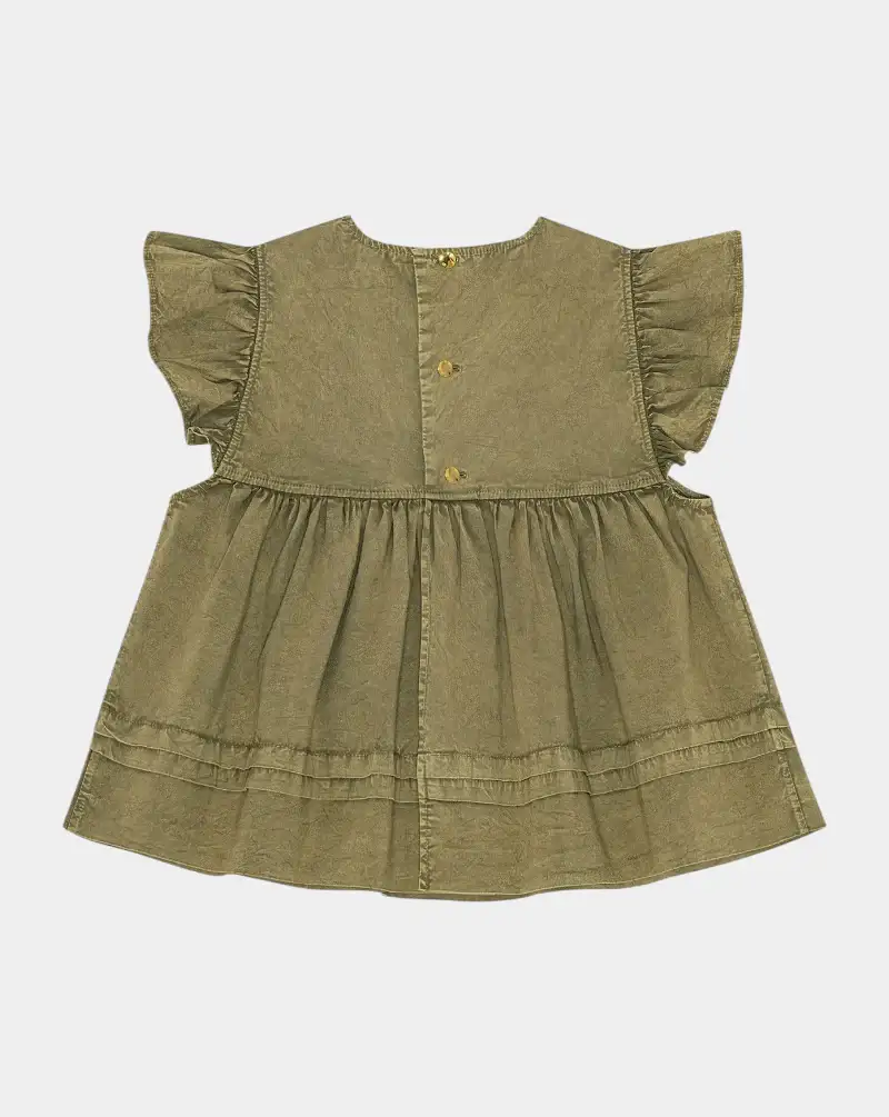 Top Ganni Washed Stretch Cotton Frill - Image 3