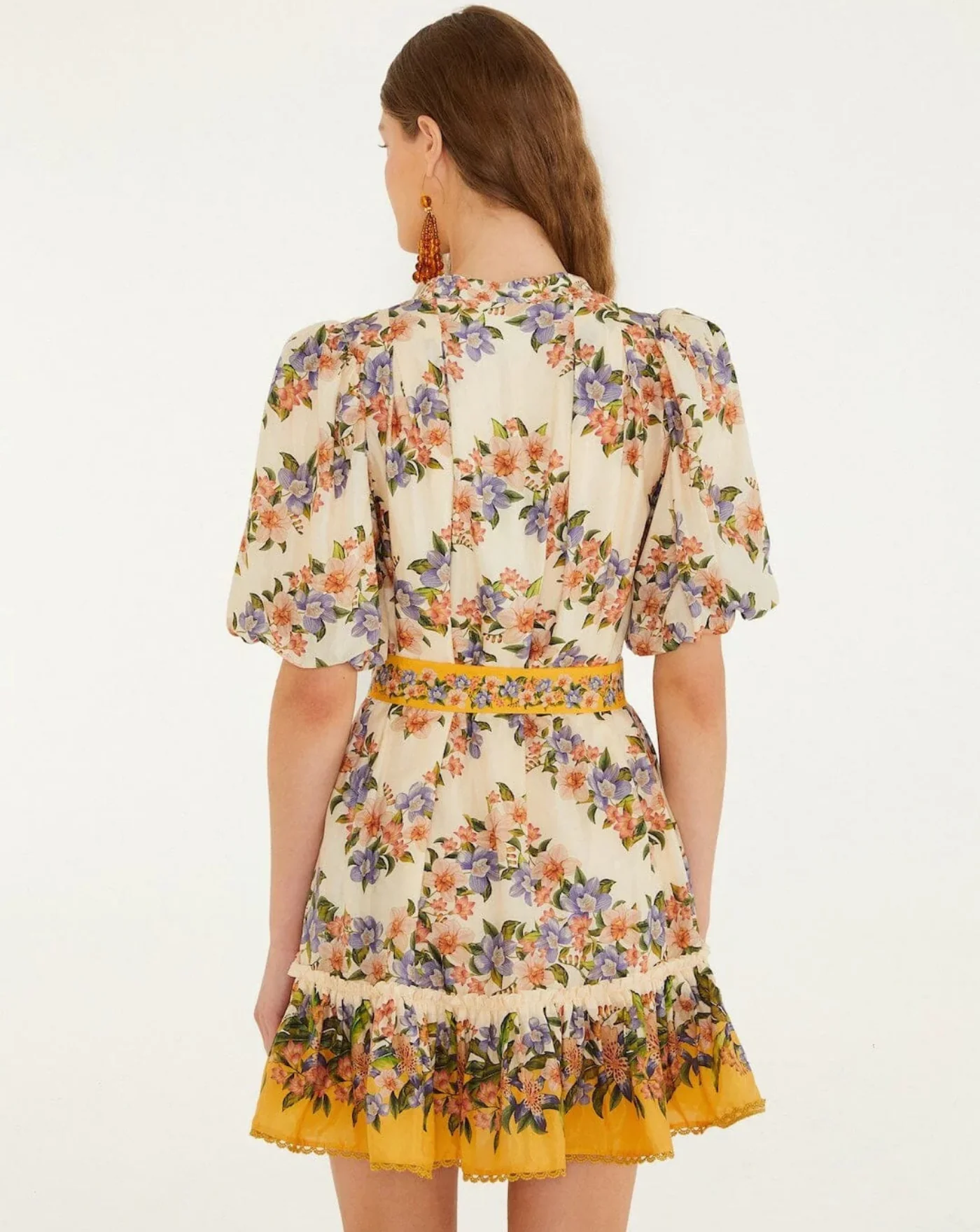 Vestido Farm Rio Hilo Stripes Sand Mini Dress - Image 3