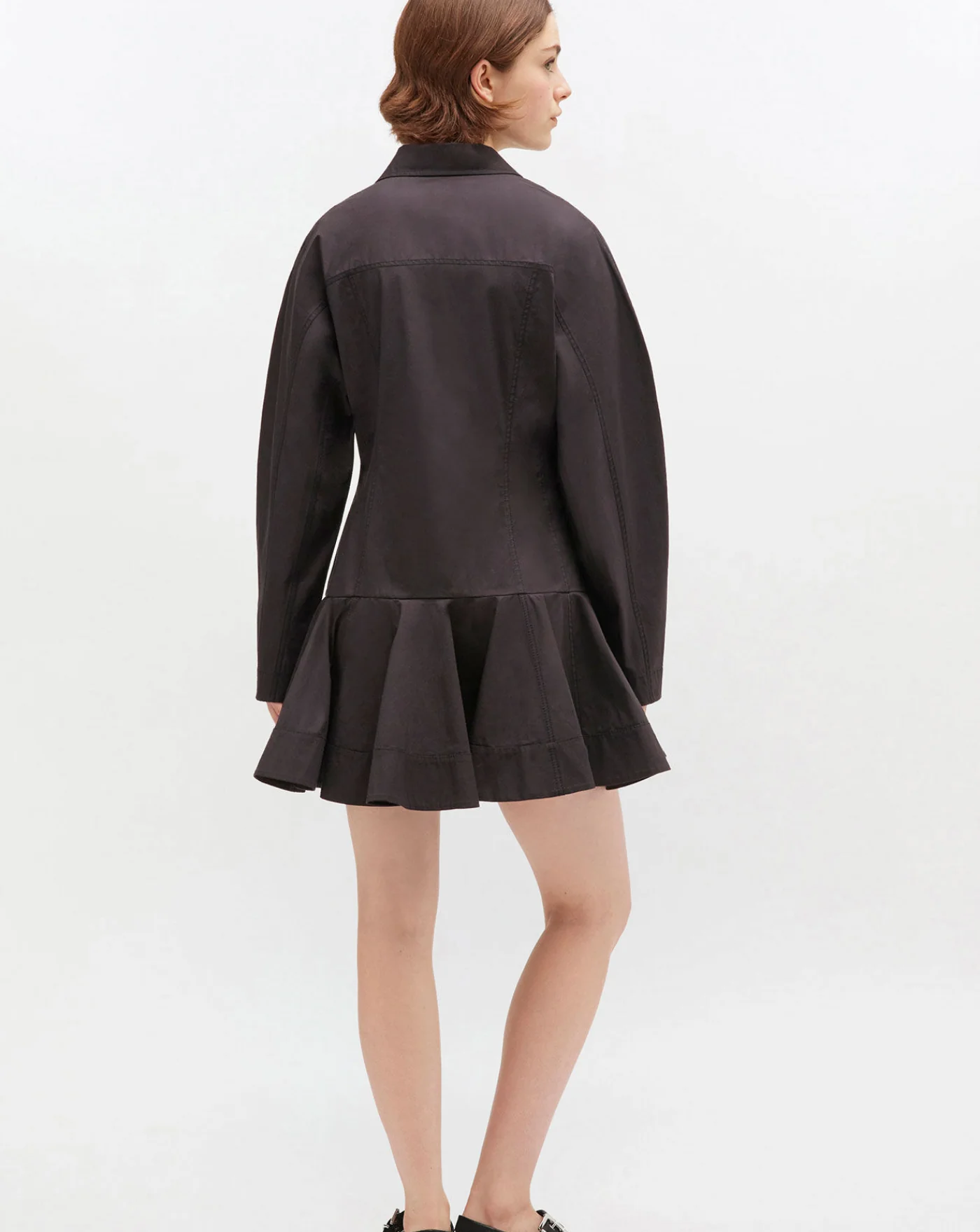 Vestido Ganni Stretch Cotton Buttoned Mini Dress - Image 3