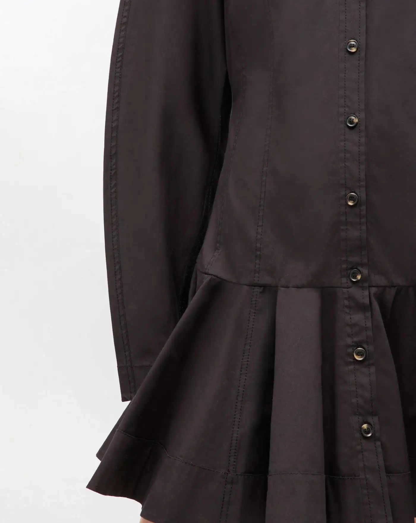 Vestido Ganni Stretch Cotton Buttoned Mini Dress - Image 5