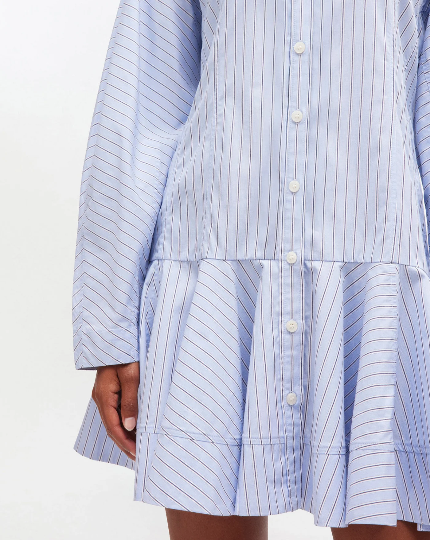 Vestido Ganni Stripe Cotton Buttoned Mini Dress - Image 4