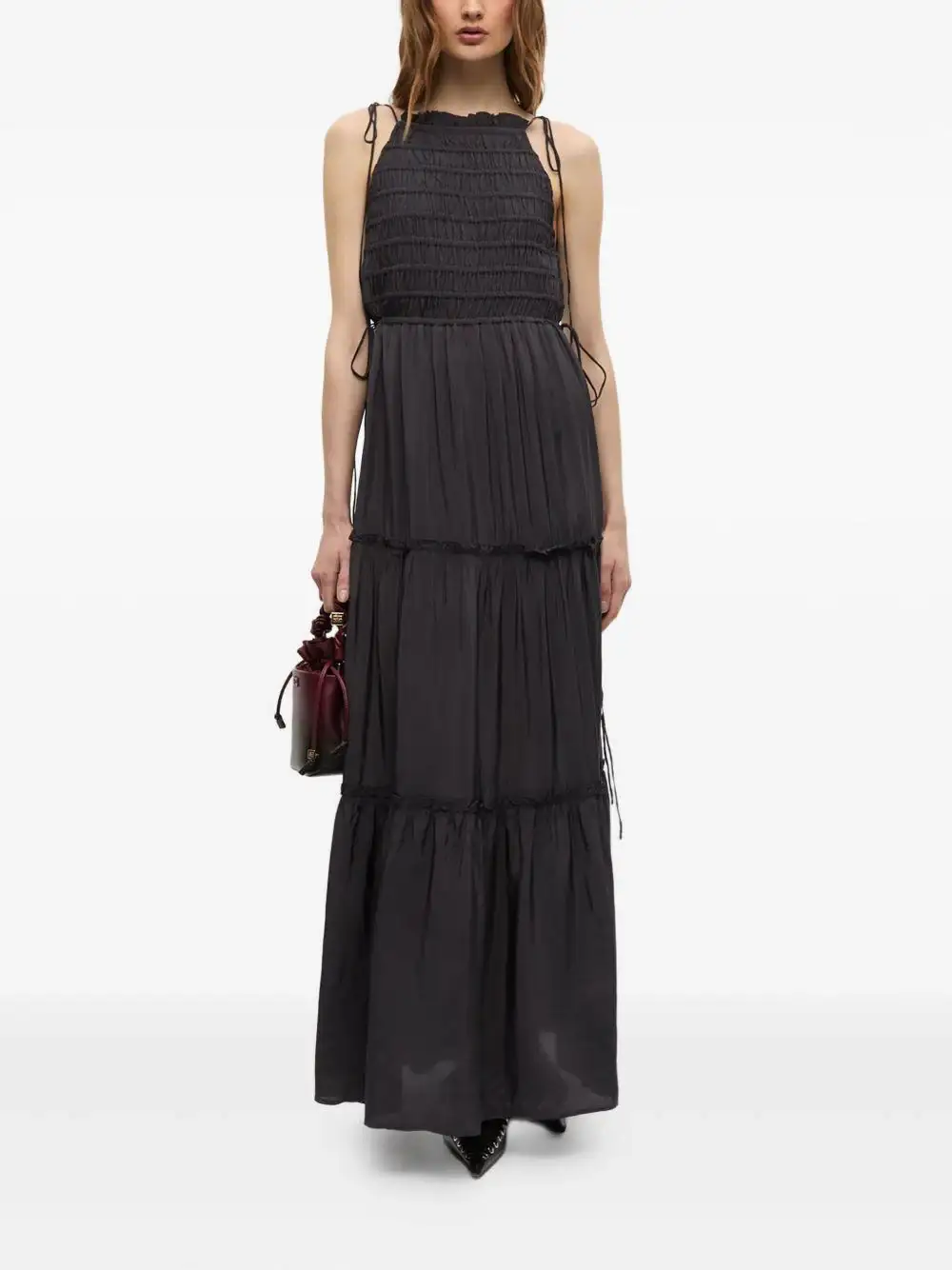 Vestido Ganni Viscose Habotai Maxi Smock - Image 10