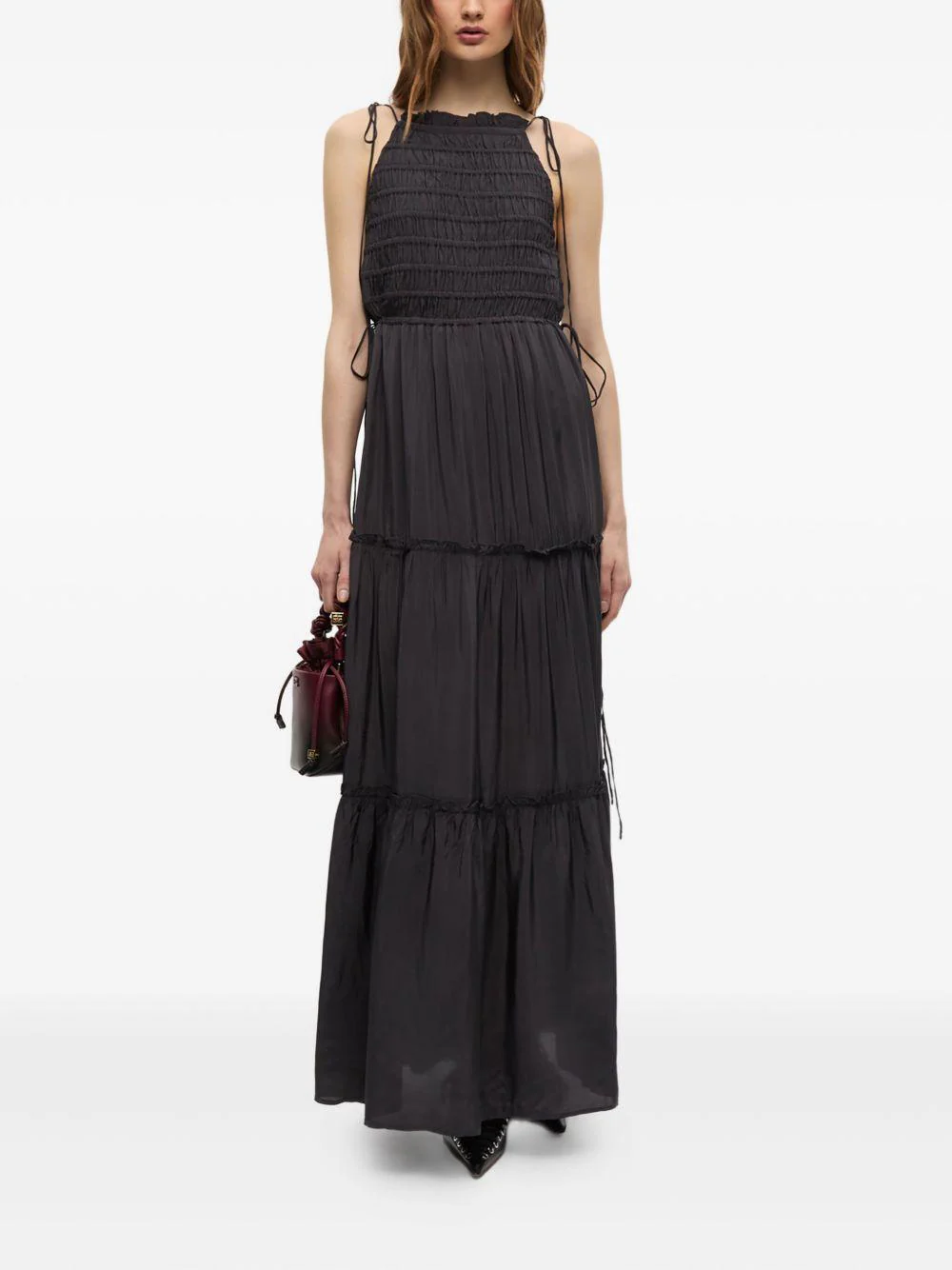 Vestido Ganni Viscose Habotai Maxi Smock - Image 3