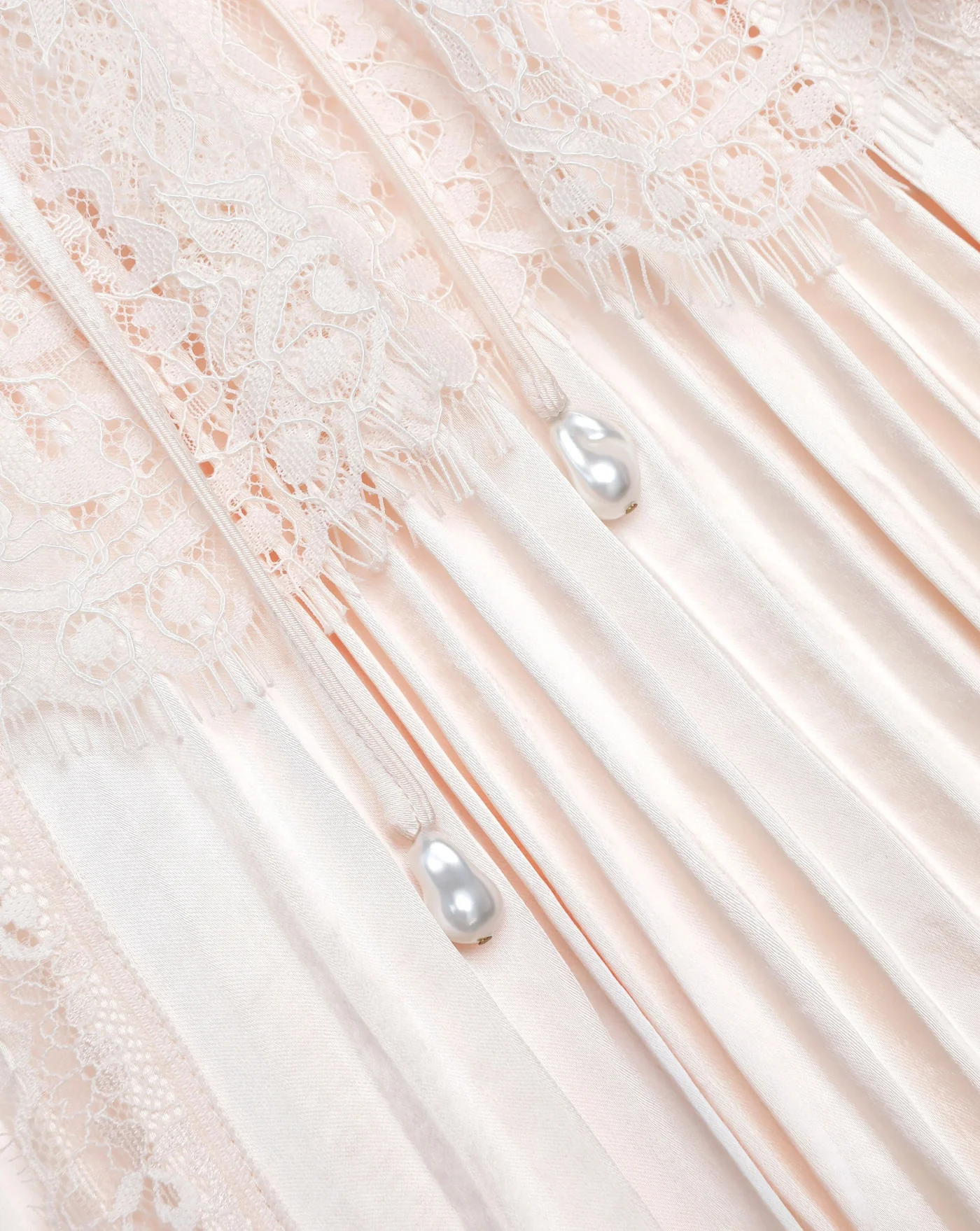 Vestido Self Portrait Blush Satin Lace Midi Dress - Image 6