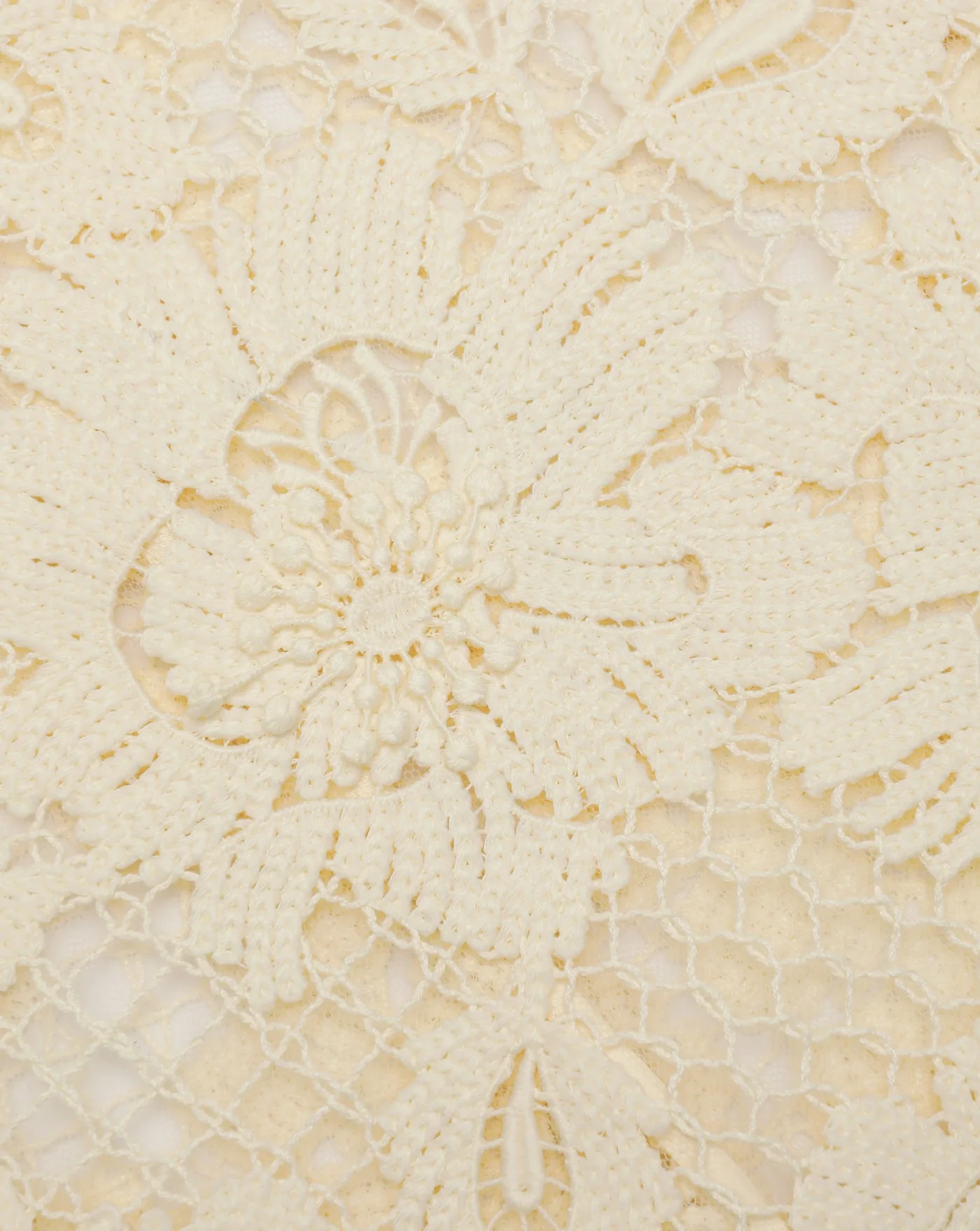 Vestido Self Portrait Yellow Crochet Lace Midi Dress - Image 6